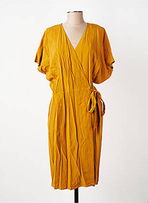 Rochie midi mâneci scurte mâneci scurte galben MARIE-SIXTINE femeie
