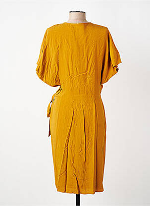 Rochie midi mâneci scurte mâneci scurte galben MARIE-SIXTINE femeie