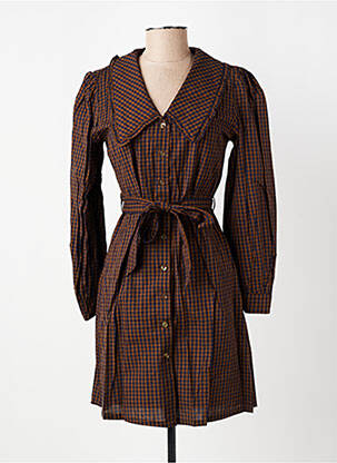 Rochie scurtă mâneci lungi mâneci lungi maro GRACE & MILA femeie