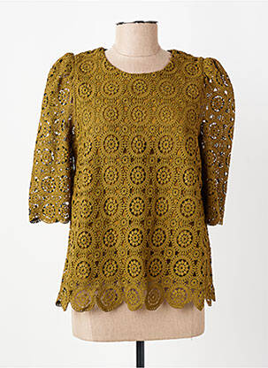 Top guler rotund mâneci 3/4 verde LA PETITE ETOILE femeie