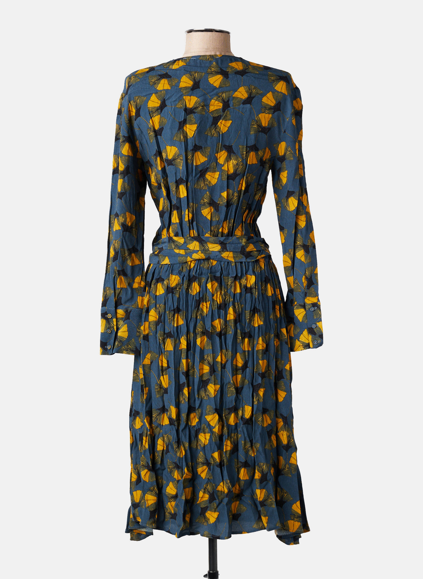 Rochie lungă mâneci lungi mâneci lungi albastru MARIE-SIXTINE femeie