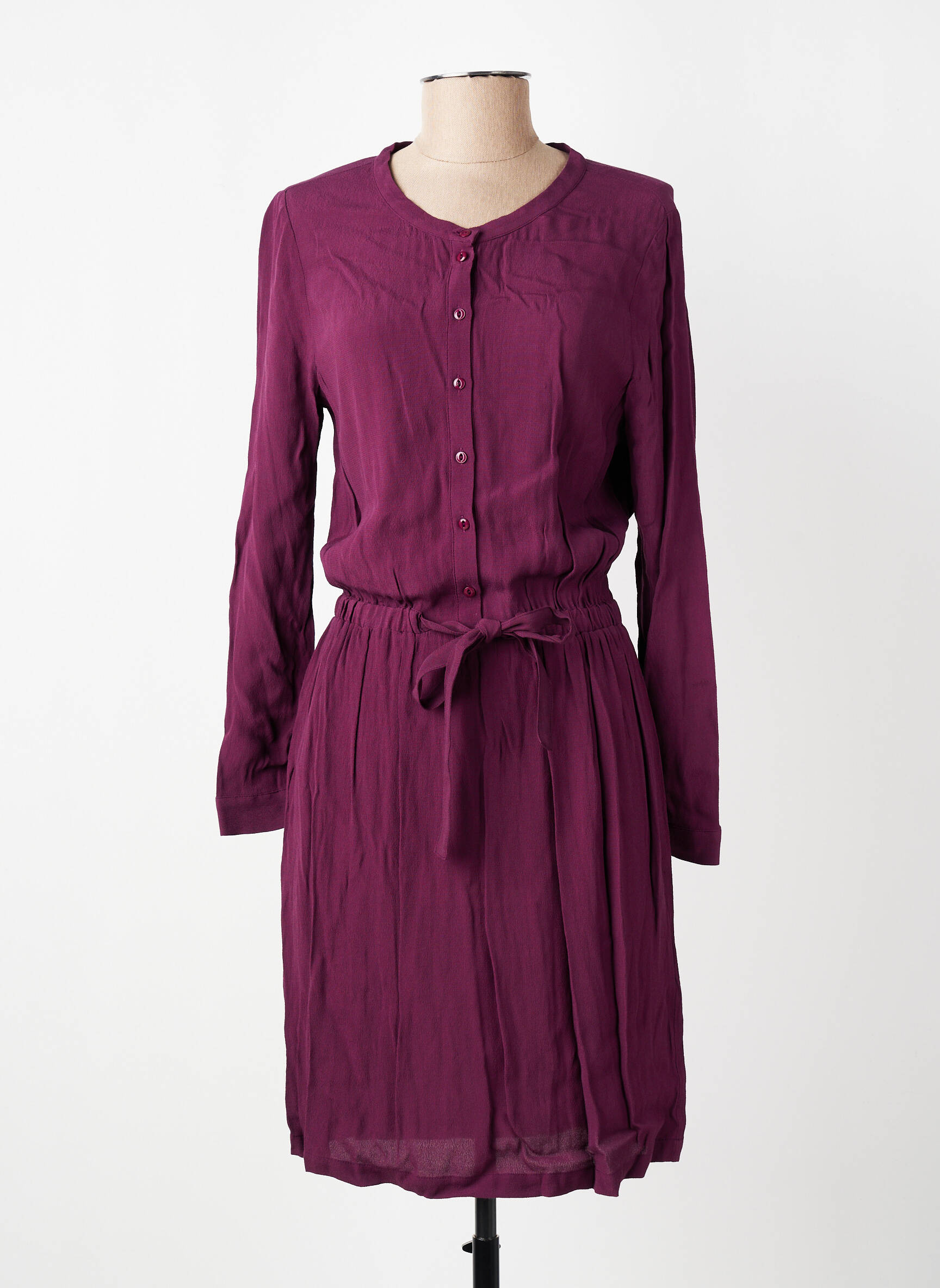 Rochie midi țesătură crep mâneci lungi violet HARRIS WILSON femeie