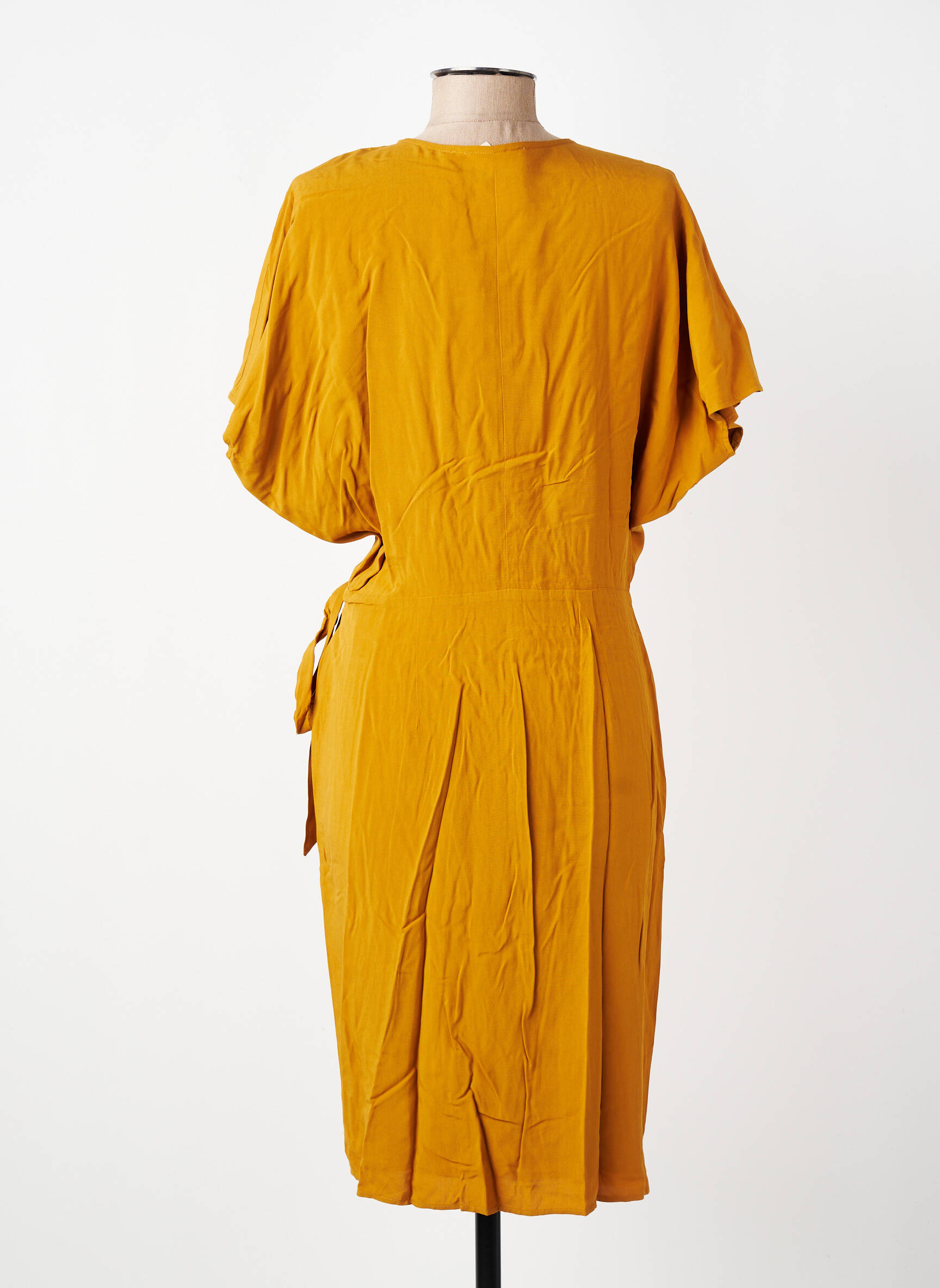 Rochie midi mâneci scurte mâneci scurte galben MARIE-SIXTINE femeie
