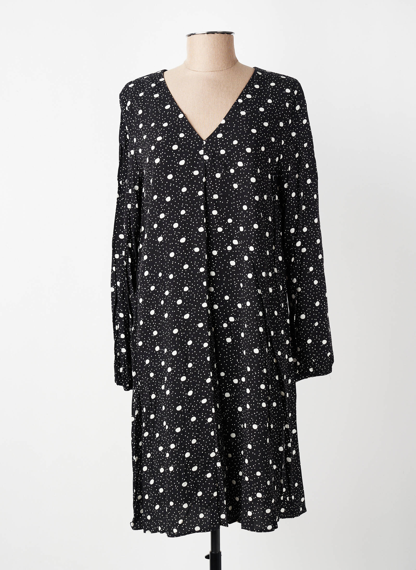 Rochie midi mâneci lungi mâneci lungi negru I.CODE (By IKKS) femeie