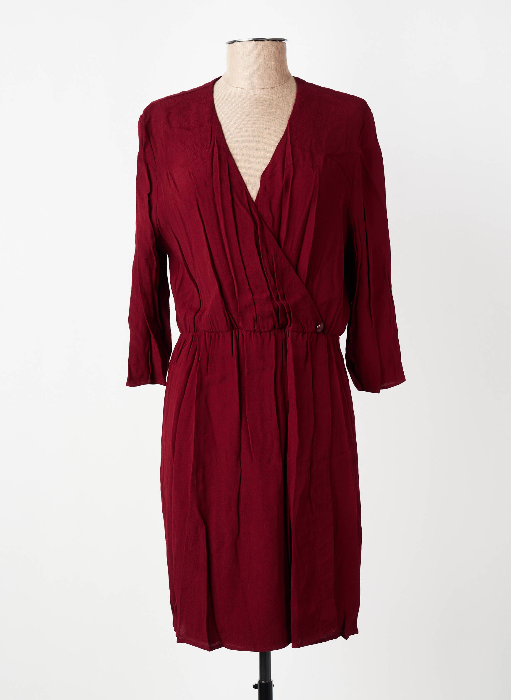 Rochie scurtă mâneci 3/4 mâneci 3/4 roșu DES PETITS HAUTS femeie