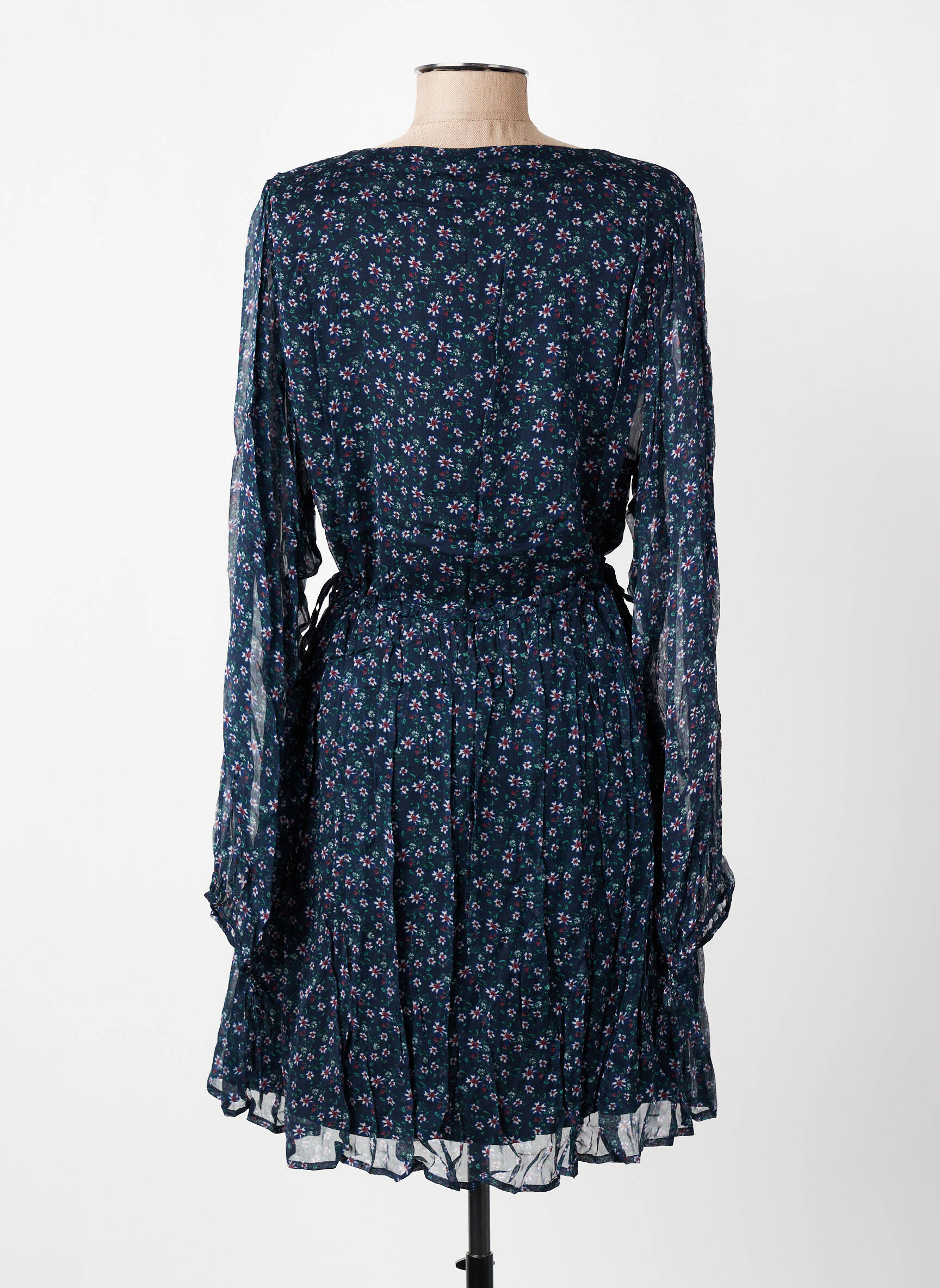 Rochie midi imprimeu floral mâneci lungi albastru MARIE-SIXTINE femeie