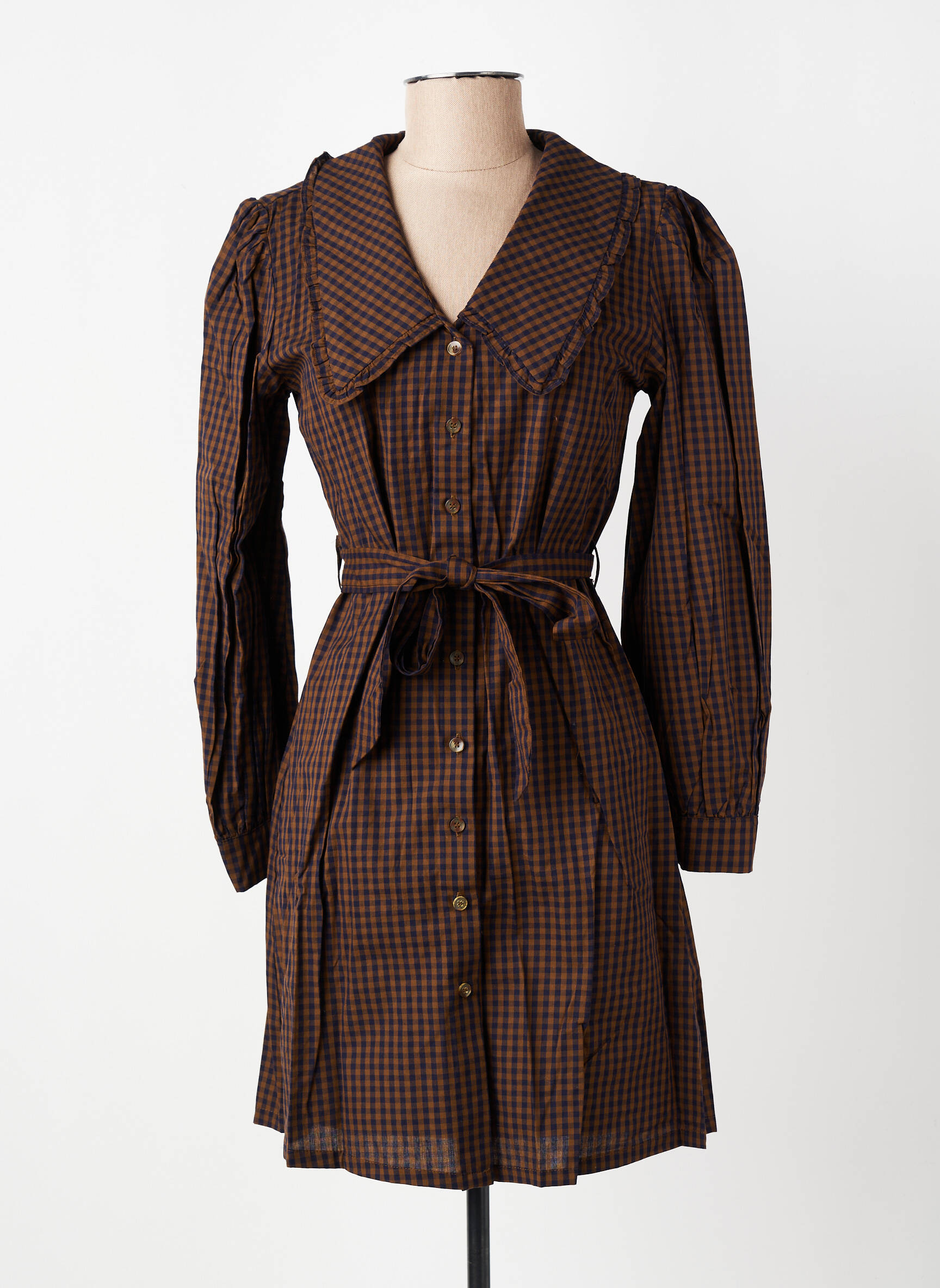 Rochie scurtă mâneci lungi mâneci lungi maro GRACE & MILA femeie