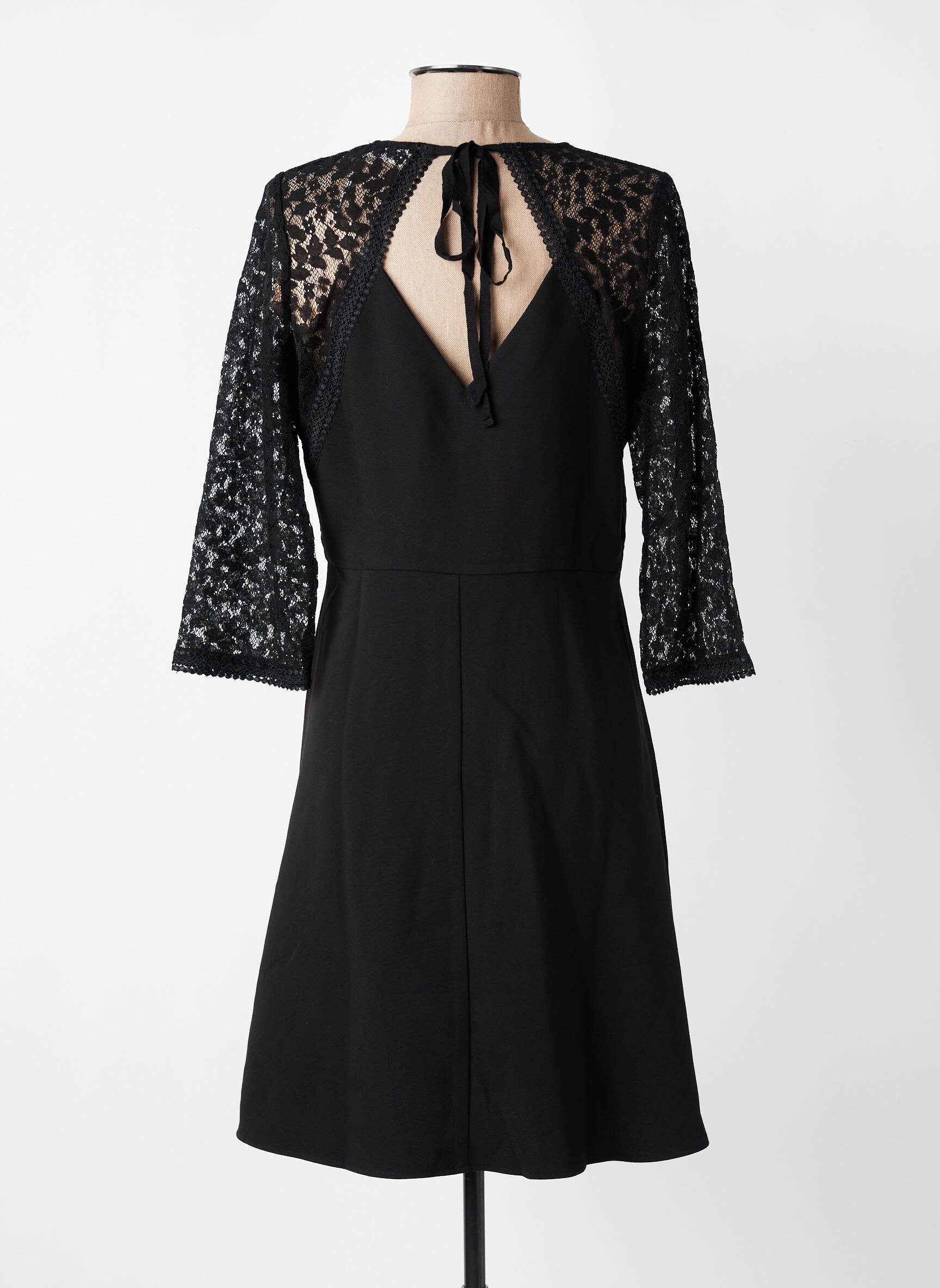 Rochie midi mâneci lungi mâneci lungi negru GRACE & MILA femeie