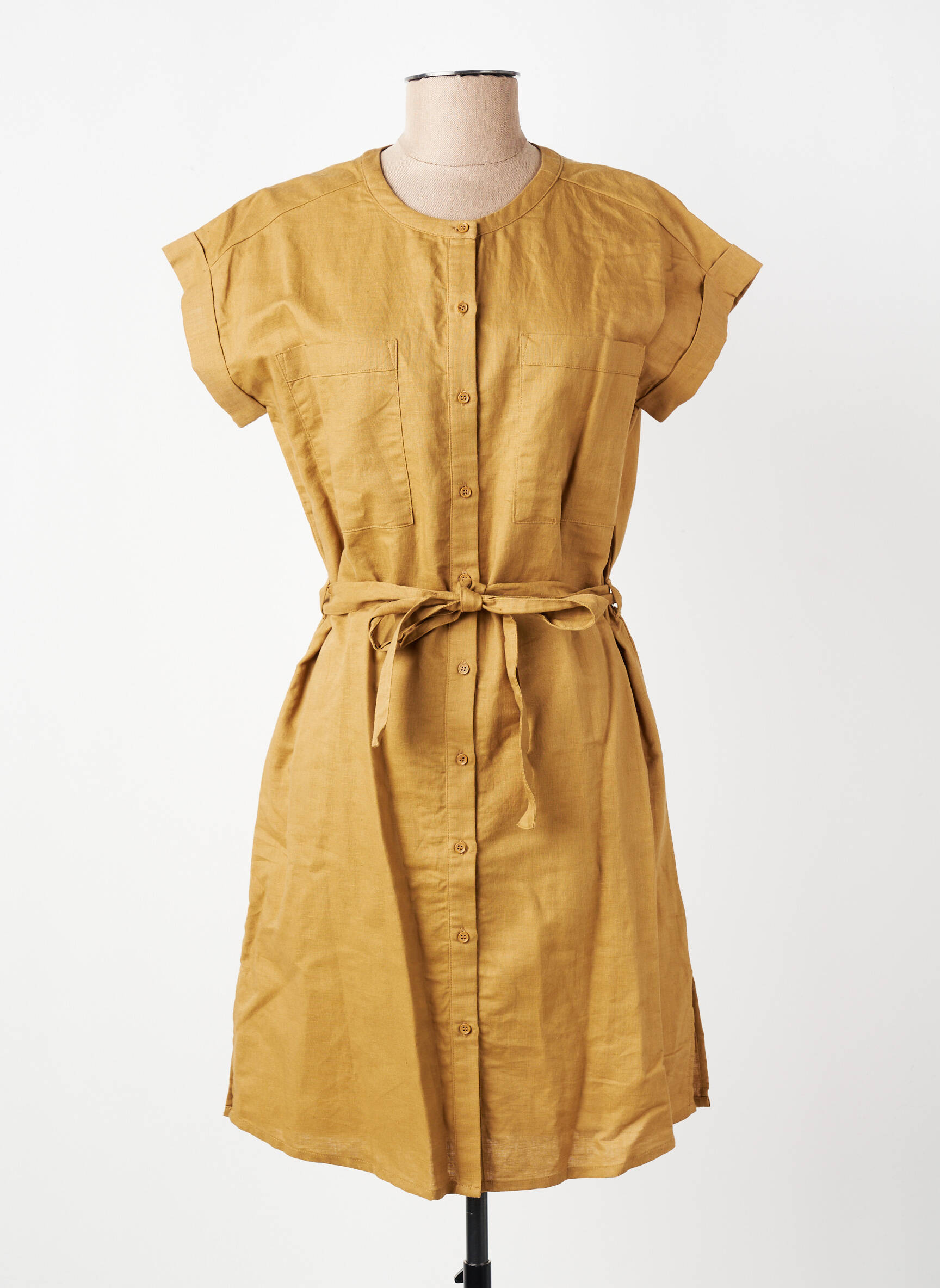 Rochie scurtă mâneci scurte mâneci scurte maro MARIE-SIXTINE femeie