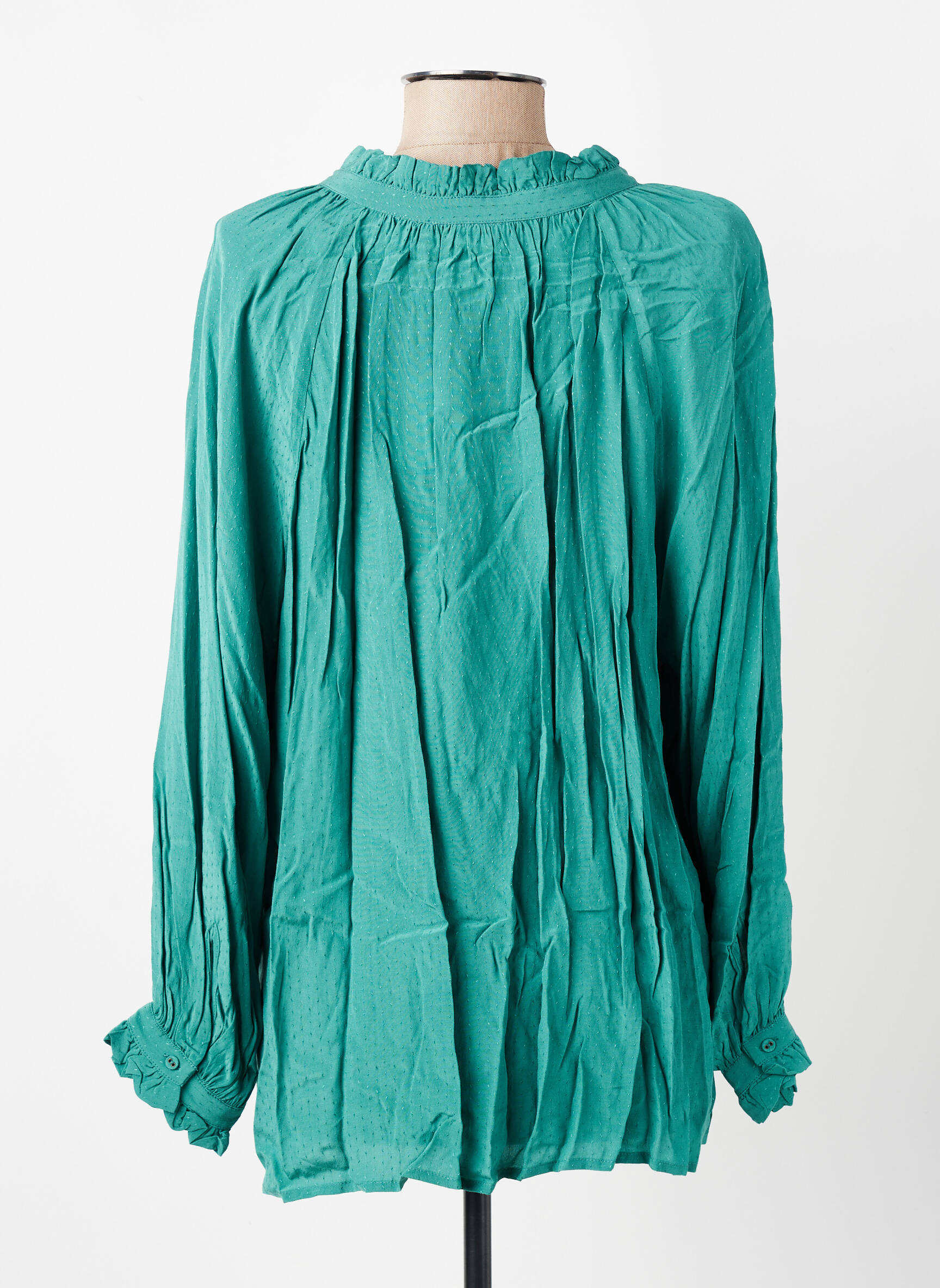 Bluză guler rotund mâneci lungi verde MARIE-SIXTINE femeie
