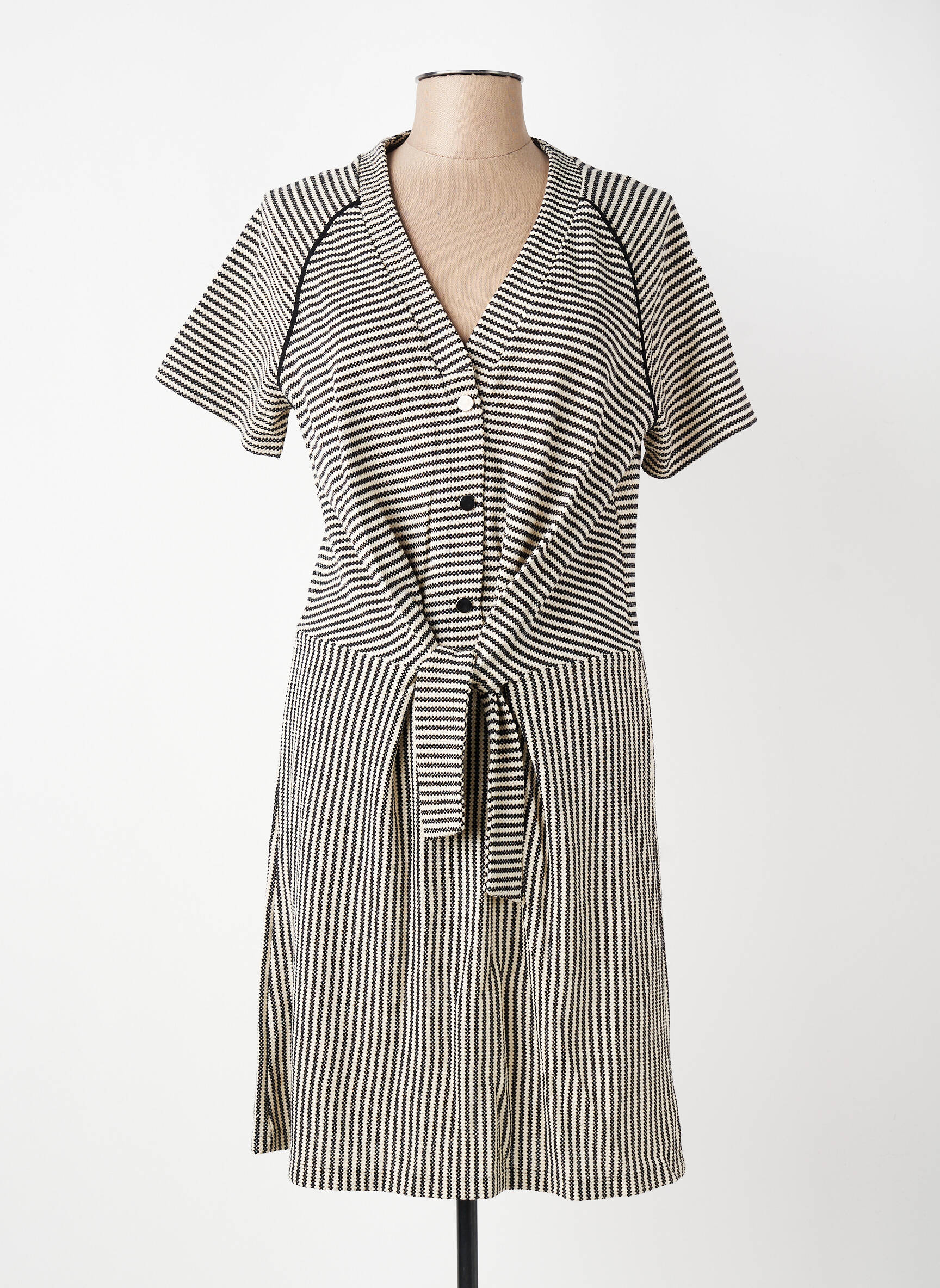 Rochie midi mâneci scurte mâneci scurte bej I.CODE (By IKKS) femeie