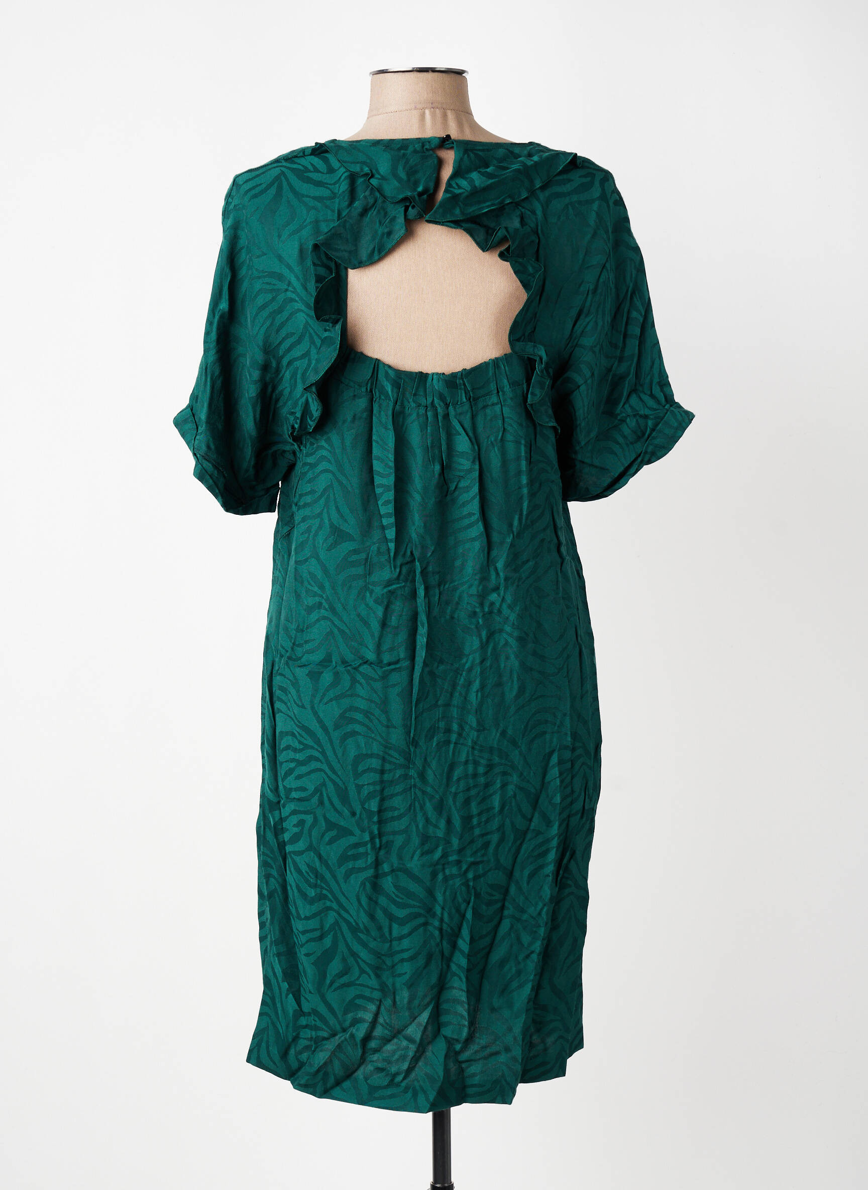 Rochie midi mâneci scurte mâneci scurte verde I.CODE (By IKKS) femeie