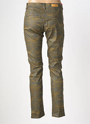 Pantalon chino elasticitate talie joasă verde HAPPY femeie