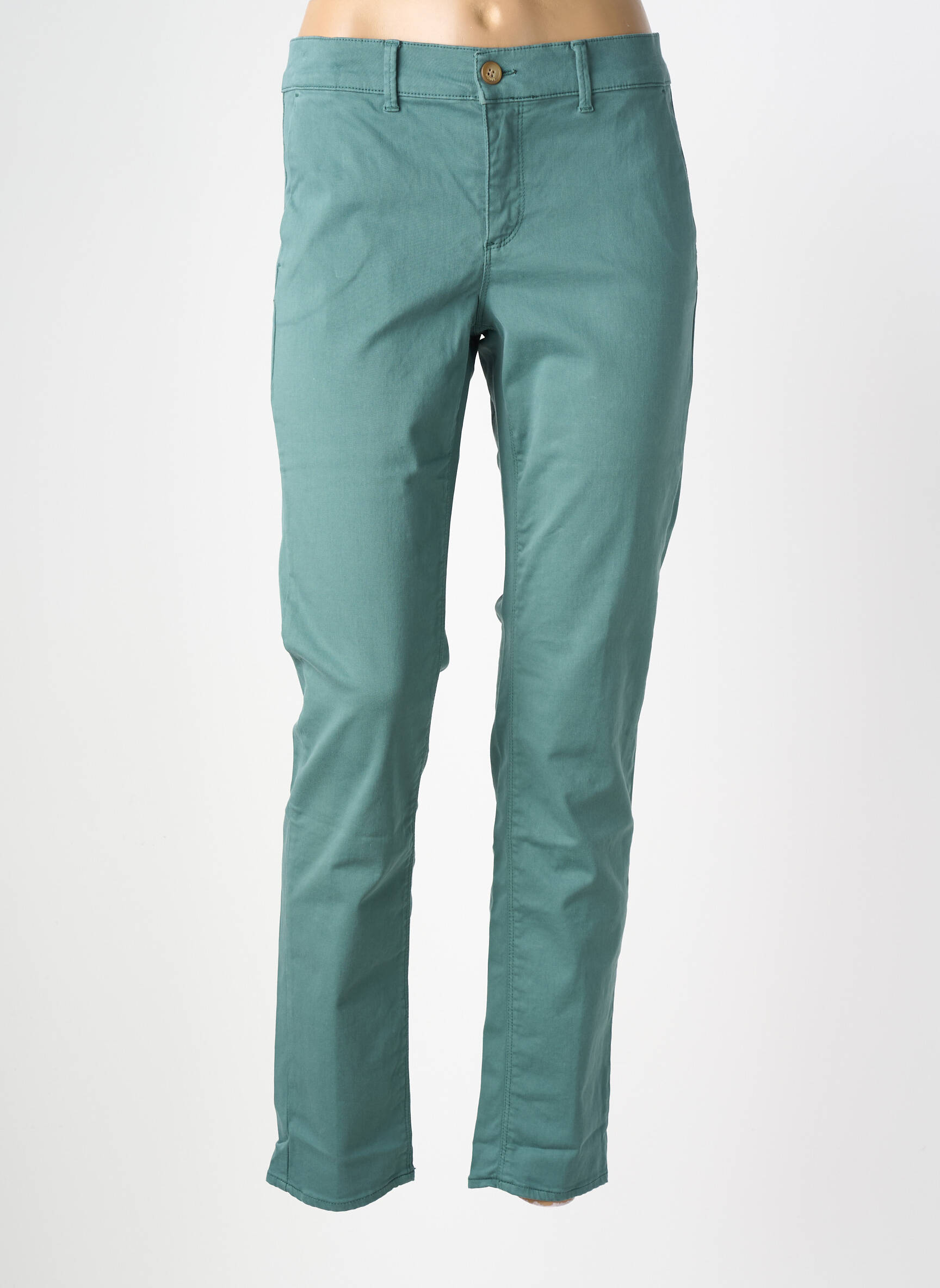 Pantalon chino elasticitate mărime normală verde HAPPY femeie