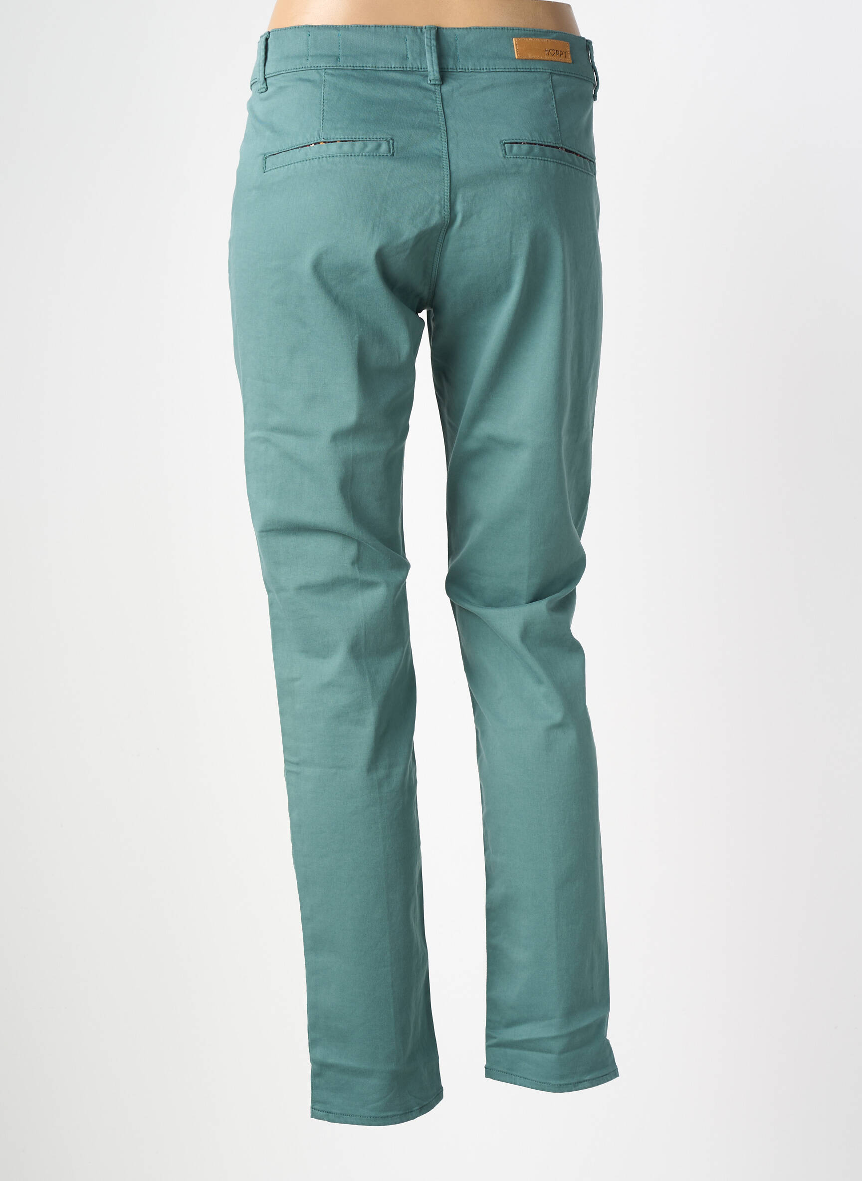 Pantalon chino elasticitate mărime normală verde HAPPY femeie
