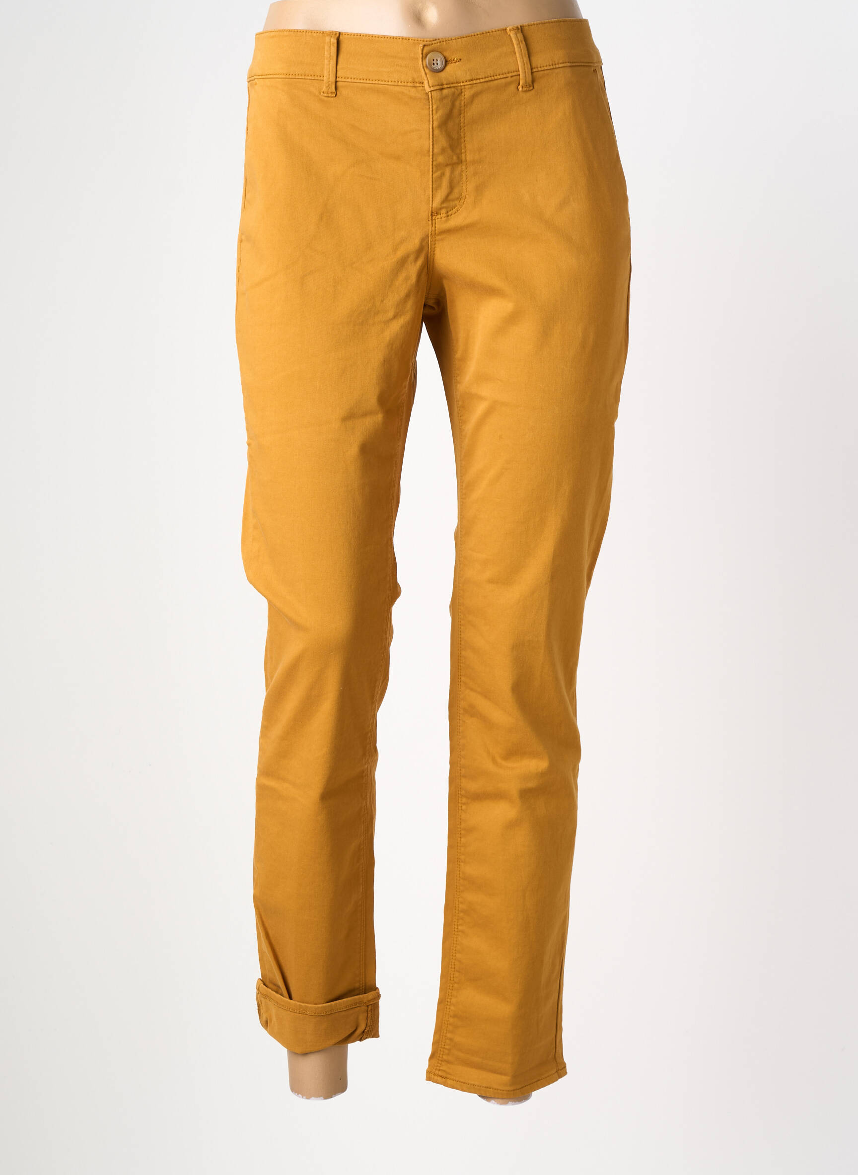 Pantalon chino elasticitate mărime normală galben HAPPY femeie