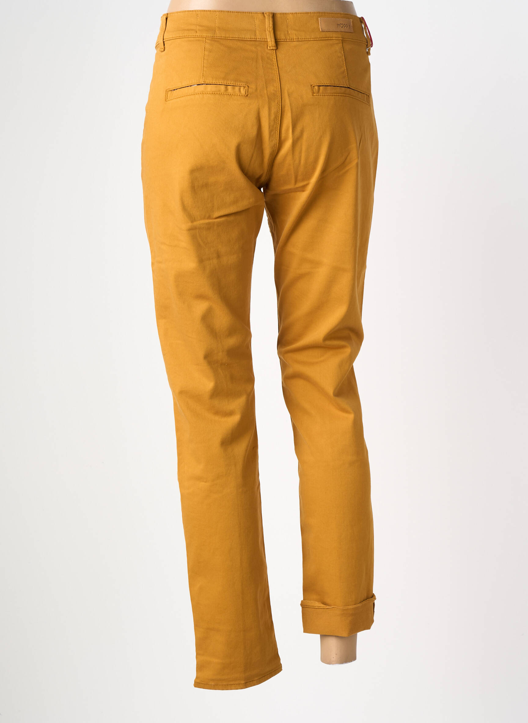 Pantalon chino elasticitate mărime normală galben HAPPY femeie