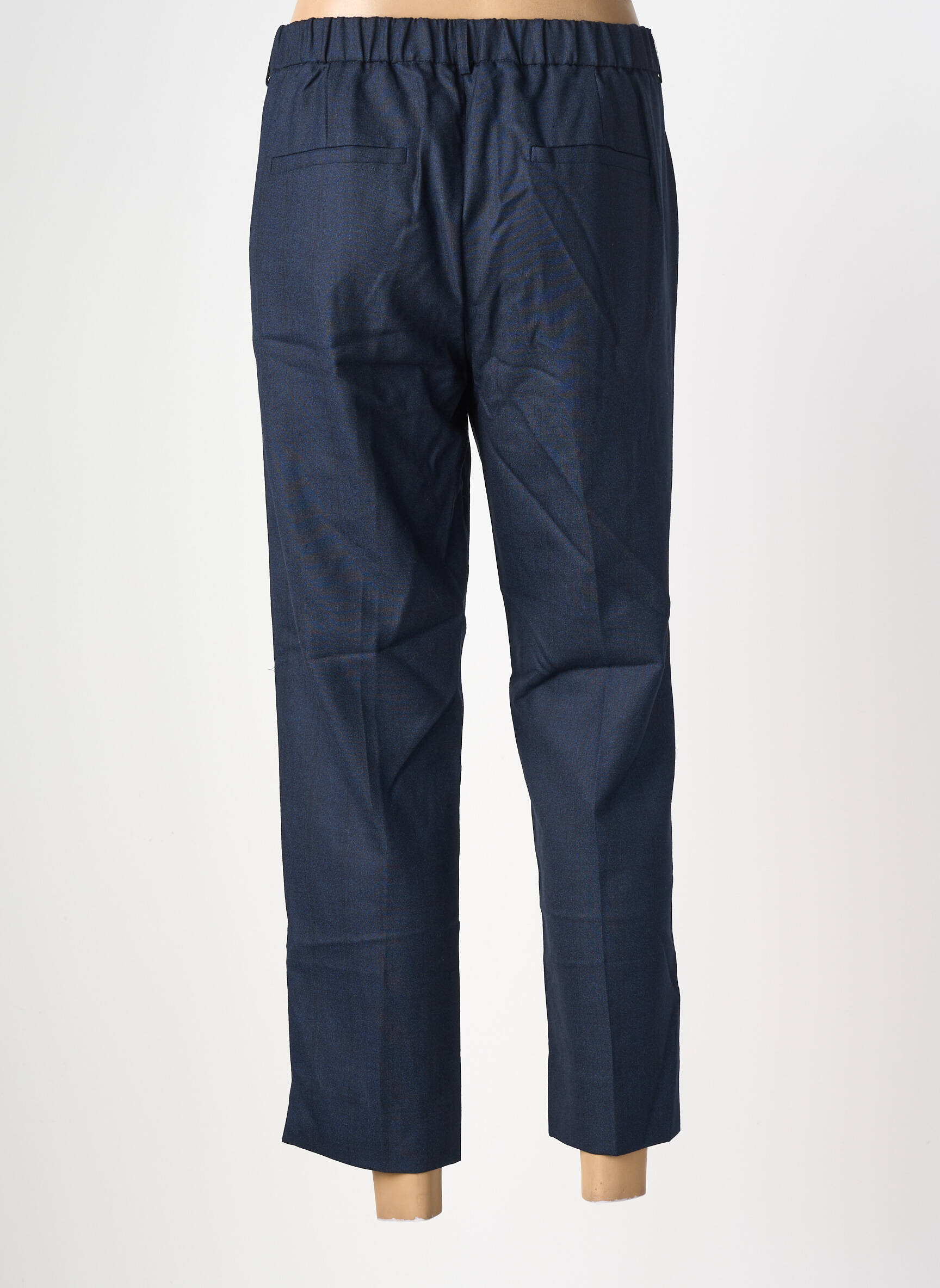 Pantalon chino închidere cu fermoar sub clapetă cu cârlig mărime normală albastru MAISON LAB femeie