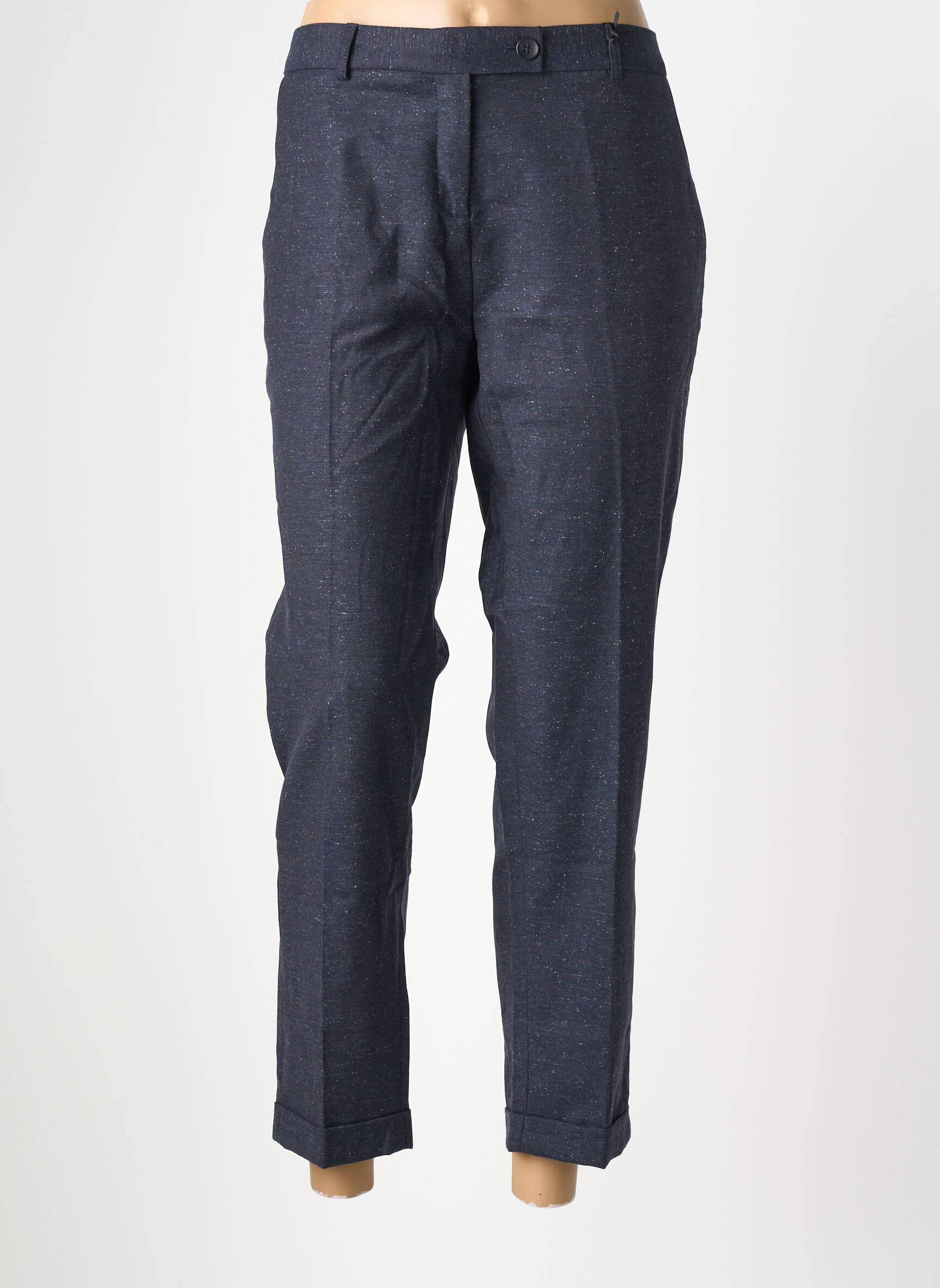 Pantalon 7/8 talie cu cleme mărime normală albastru MAISON LAB femeie
