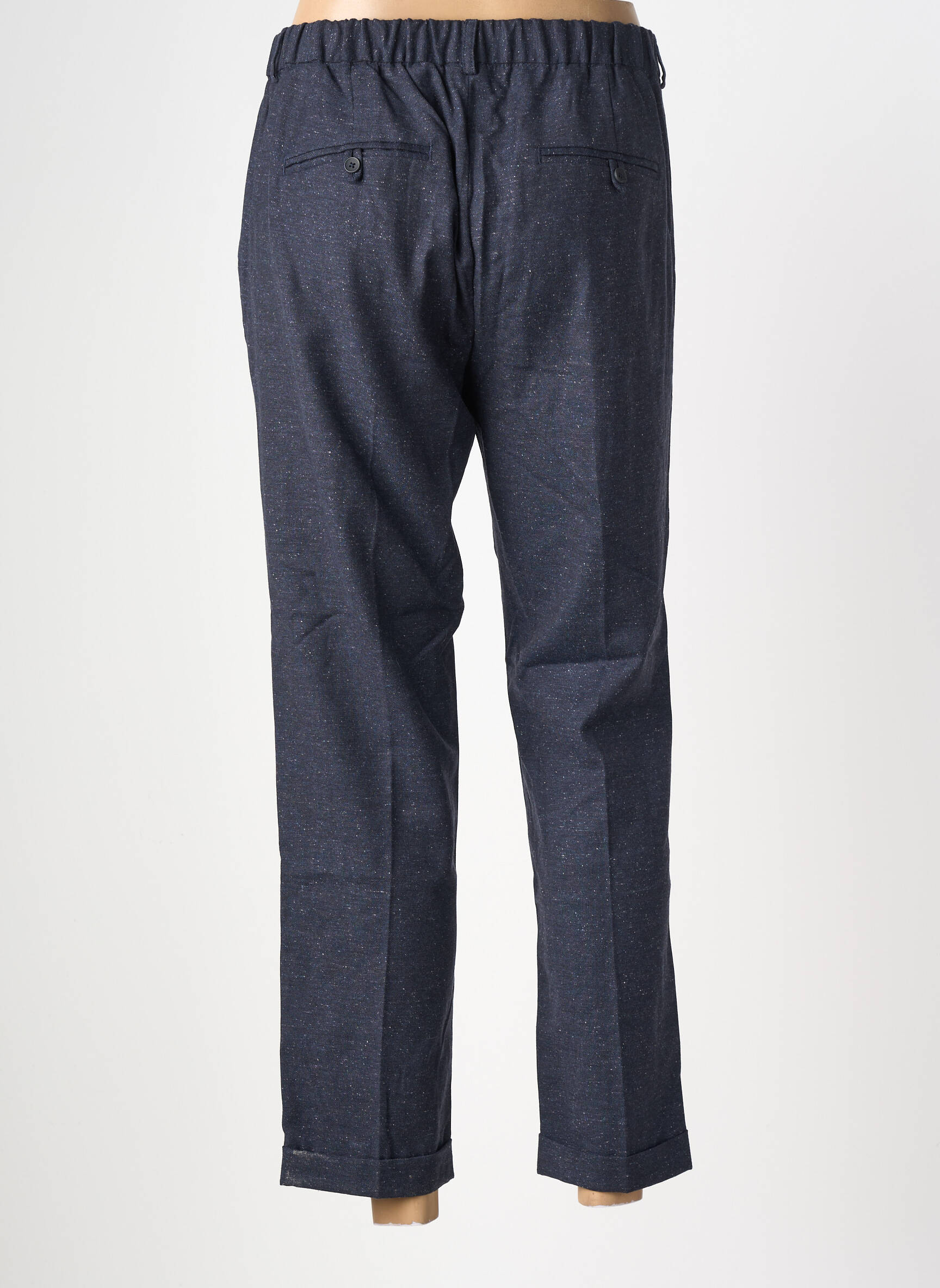 Pantalon 7/8 talie cu cleme mărime normală albastru MAISON LAB femeie