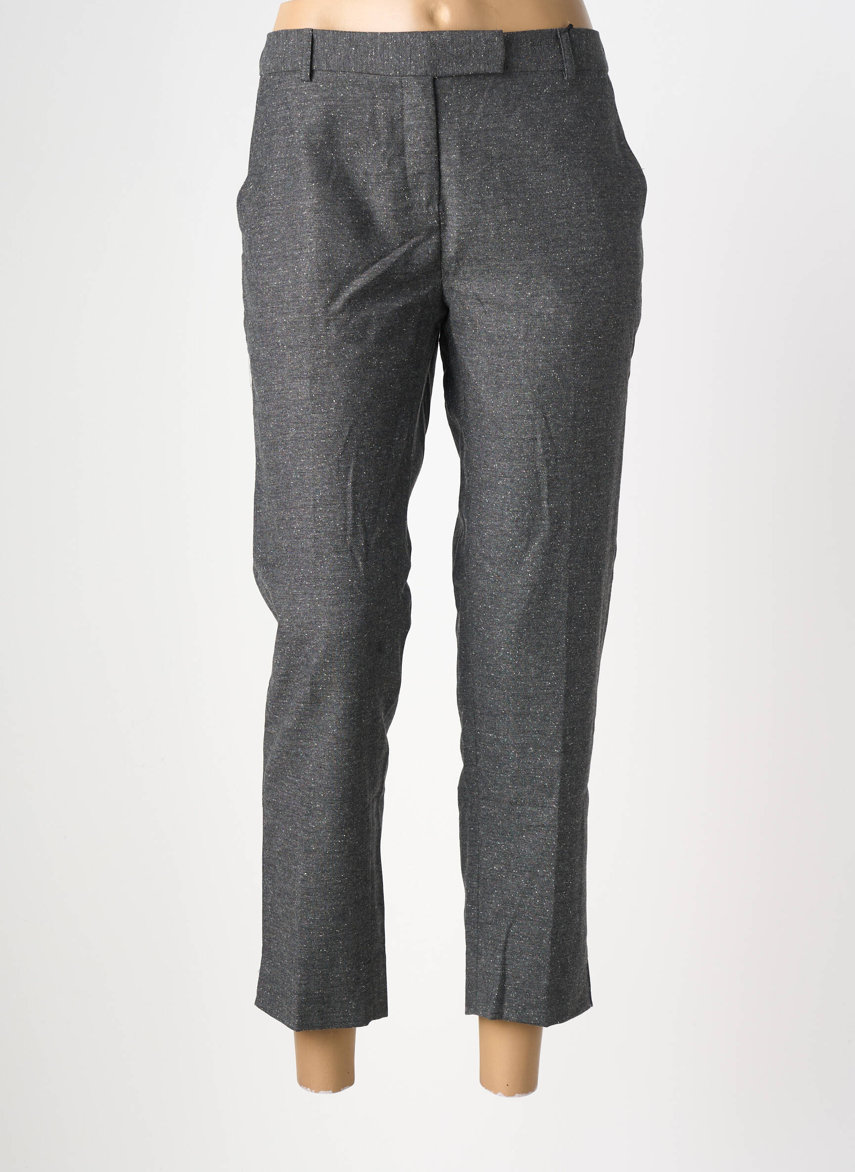 Pantalon 7/8 talie cu cleme mărime normală gri MAISON LAB femeie