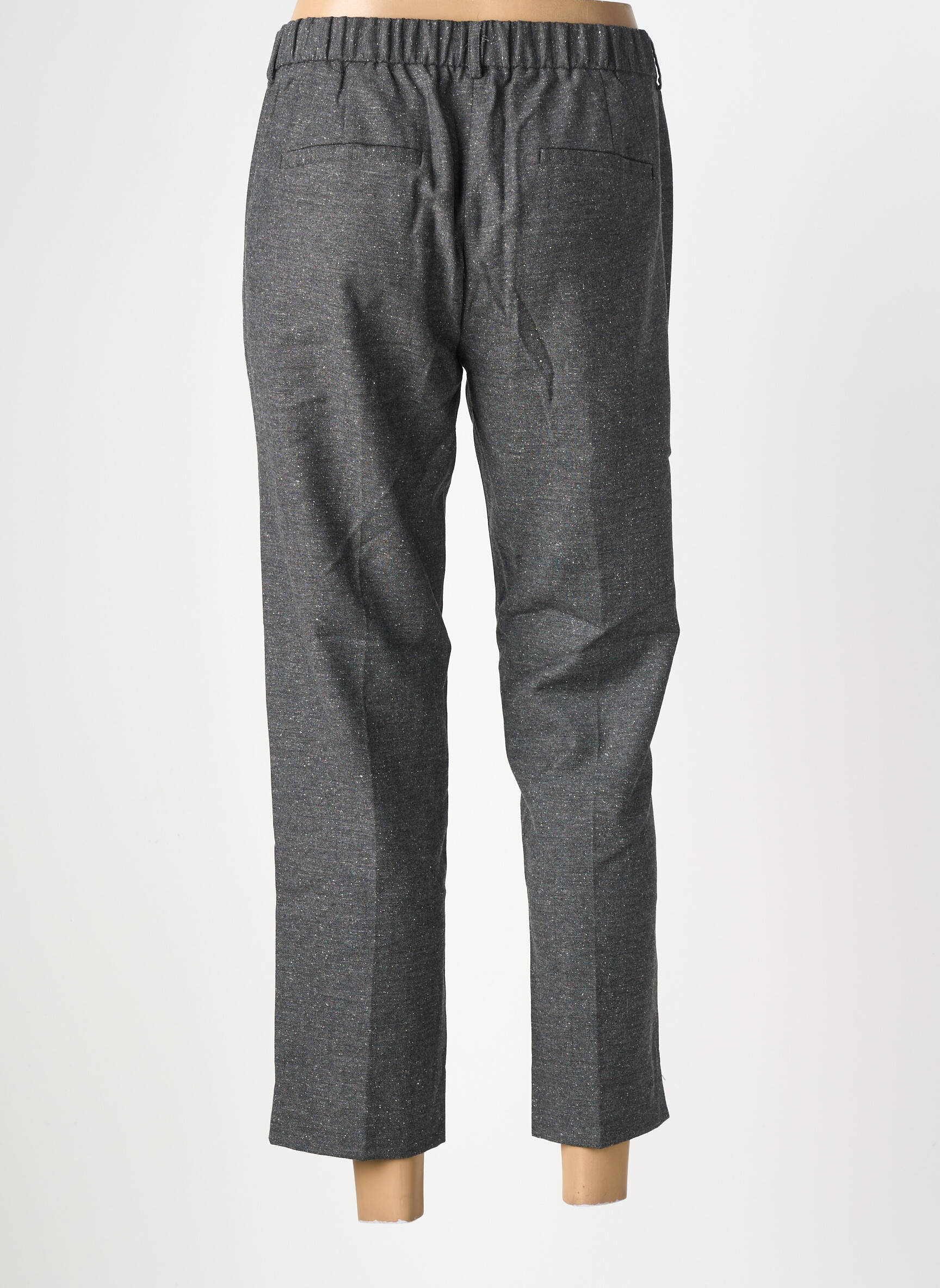 Pantalon 7/8 talie cu cleme mărime normală gri MAISON LAB femeie
