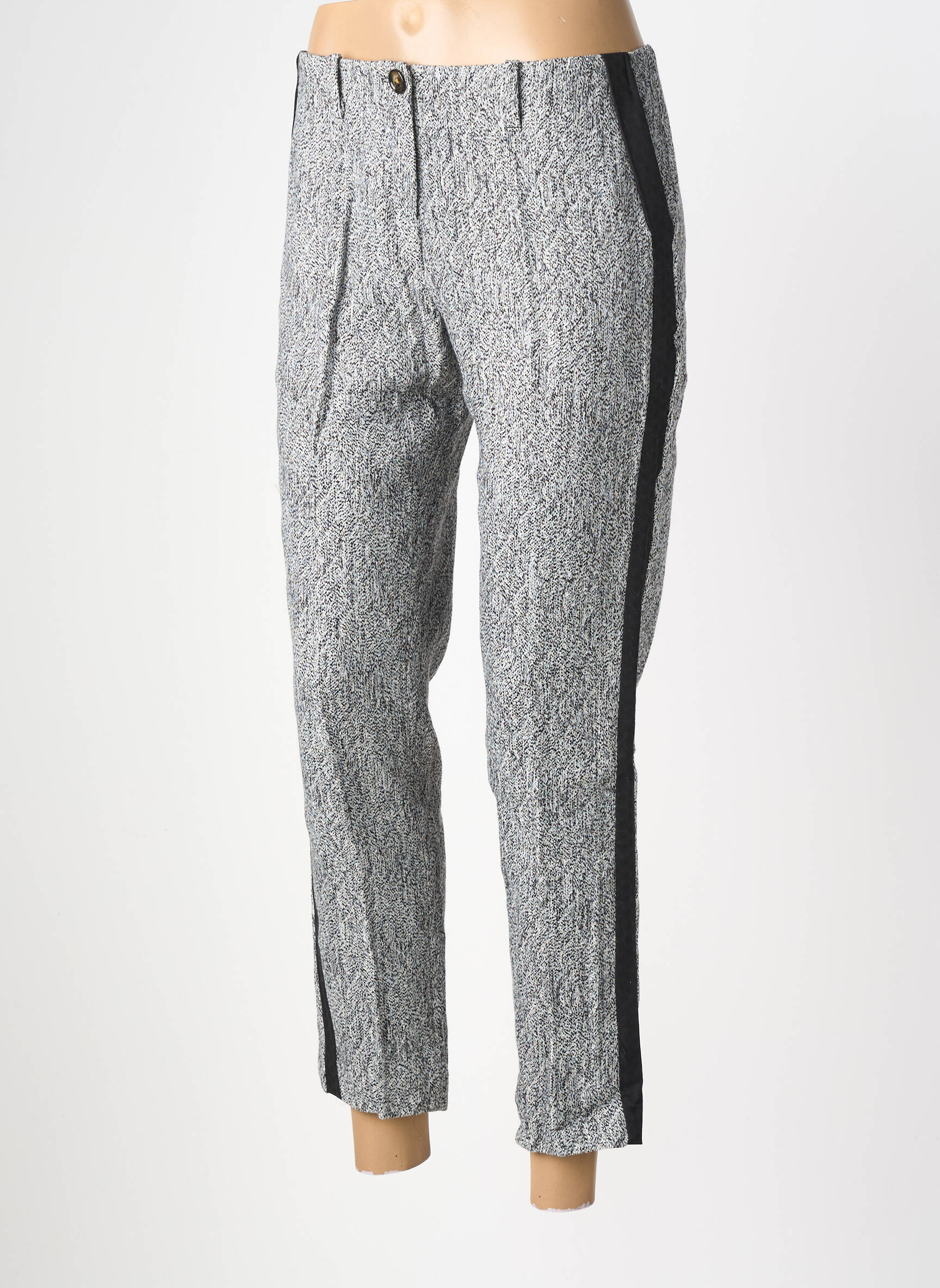 Pantalon 7/8 talie înaltă talie înaltă gri TINSELS femeie