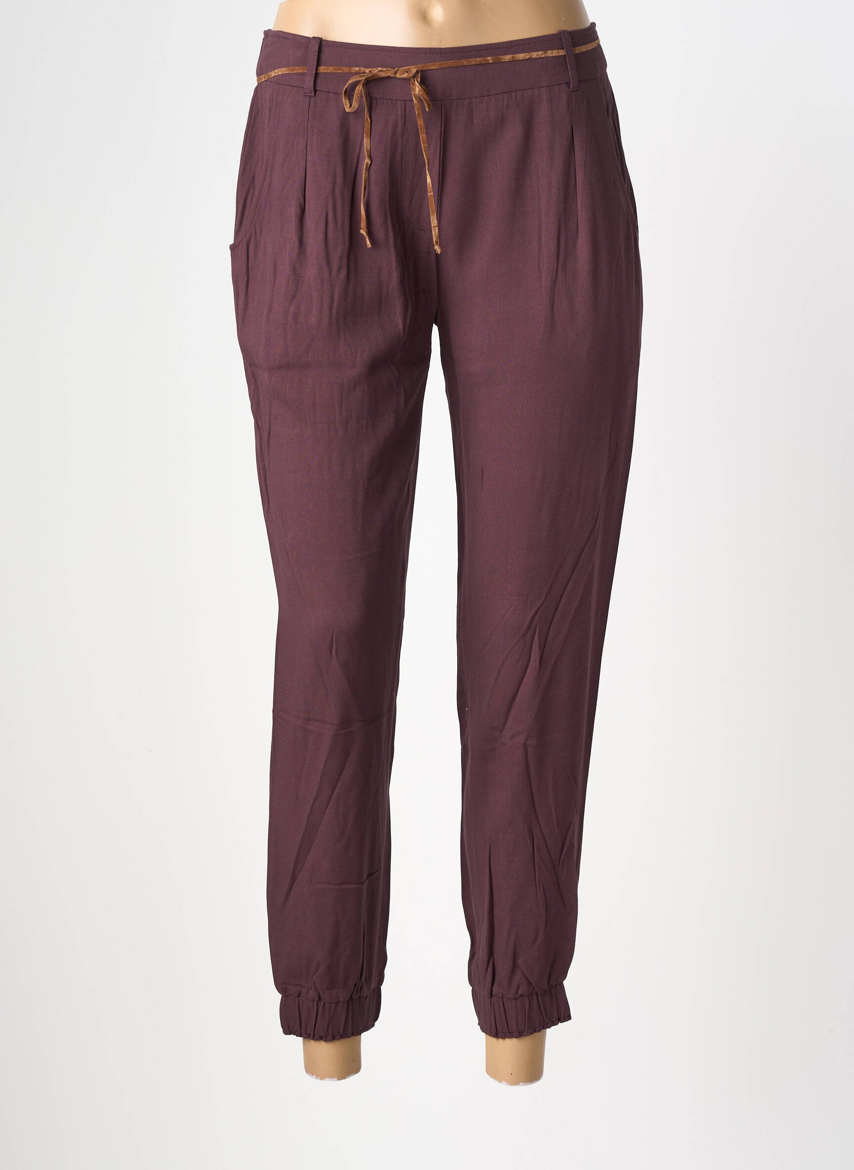 Pantalon 7/8 talie elastică mărime normală violet TINSELS femeie