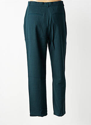 Pantalon drept talie cu cleme mărime normală verde DES PETITS HAUTS femeie