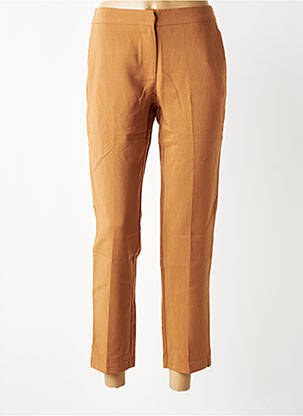 Pantalon chino închidere cu fermoar sub clapetă cu cârlig mărime normală maro Y'COO femeie