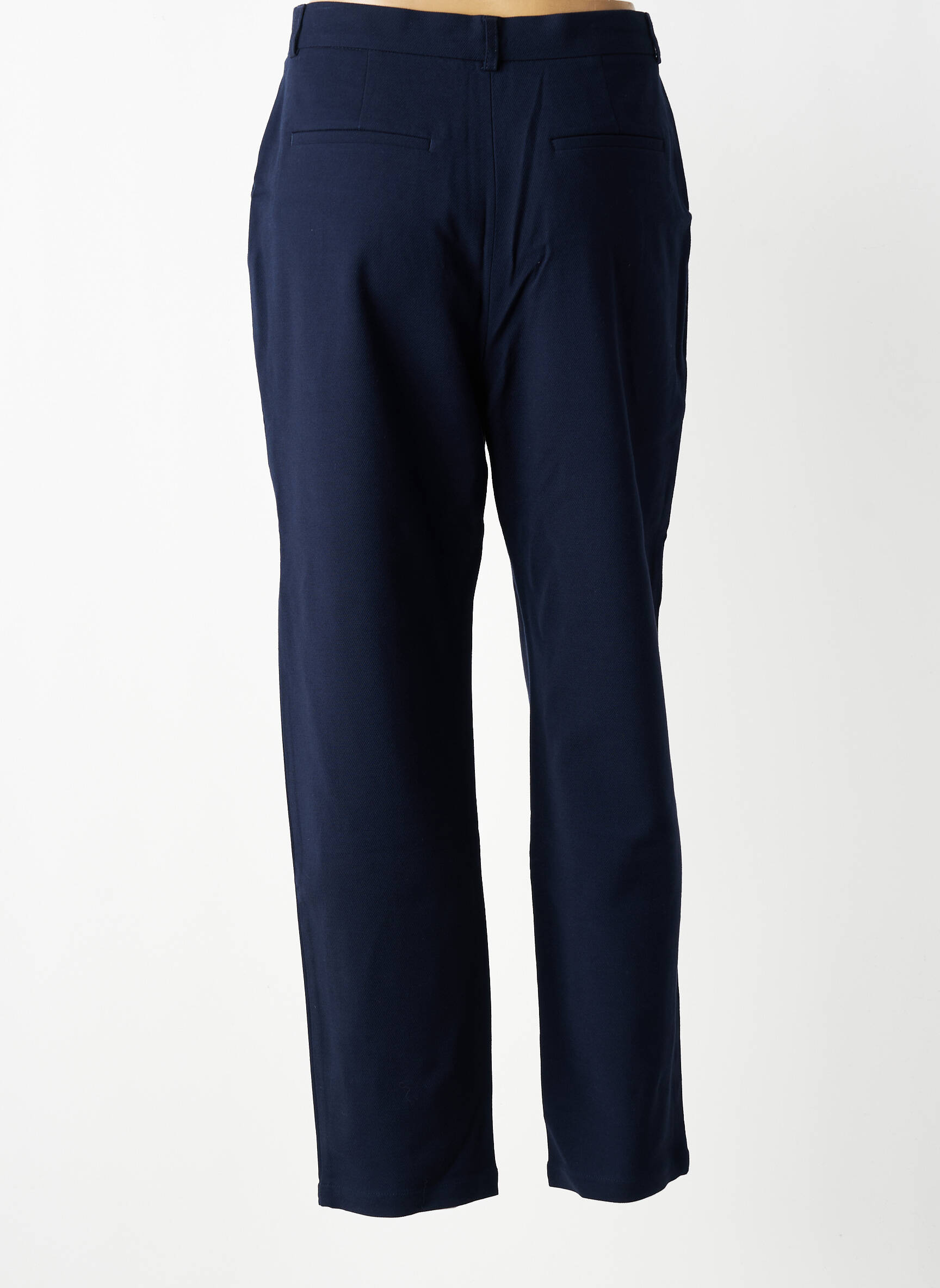 Pantalon drept talie cu cleme mărime normală albastru DES PETITS HAUTS femeie