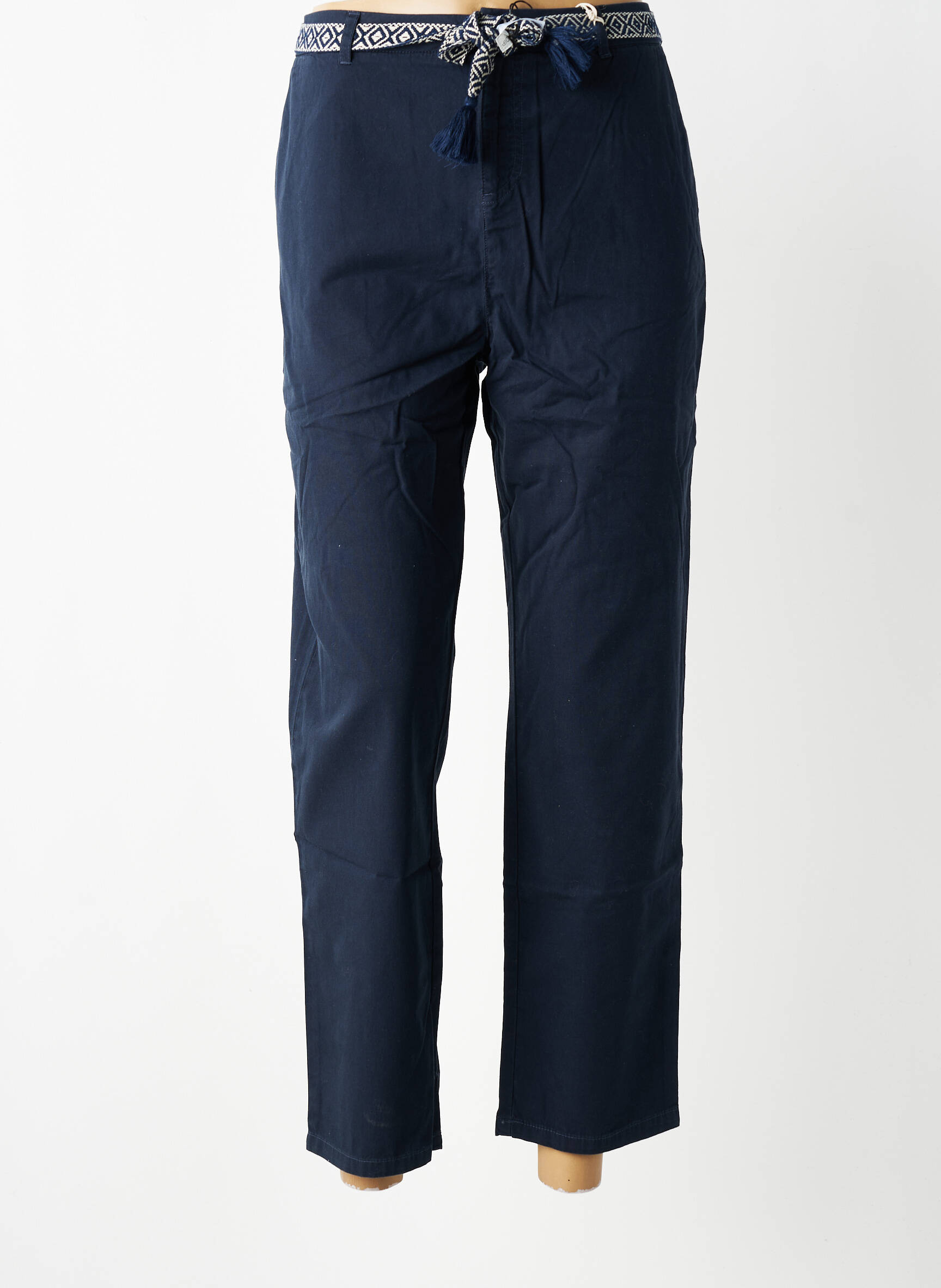 Pantalon chino închidere cu fermoar sub clapetă cu nasturi mărime normală albastru LAB DIP PARIS femeie