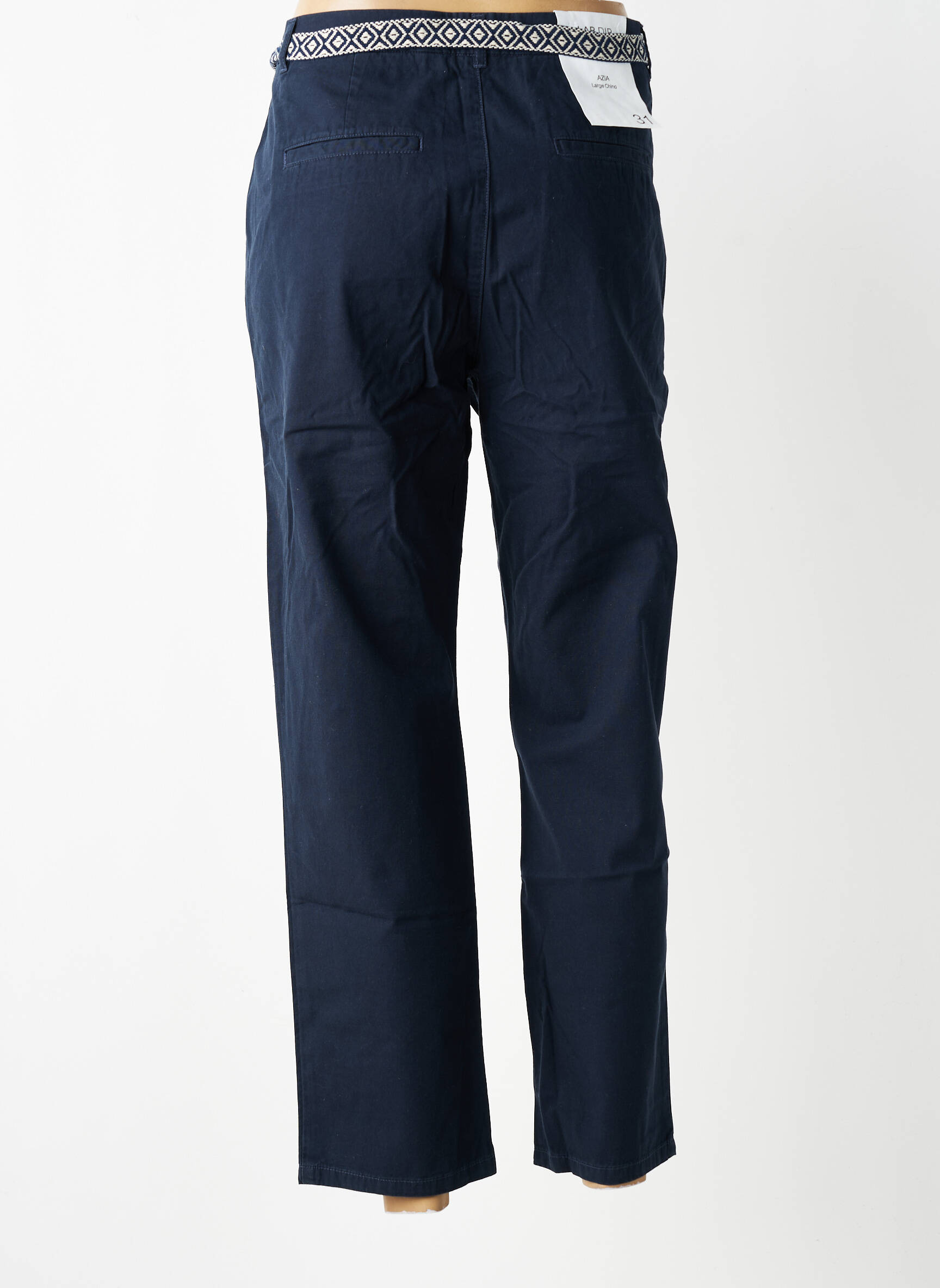 Pantalon chino închidere cu fermoar sub clapetă cu nasturi mărime normală albastru LAB DIP PARIS femeie