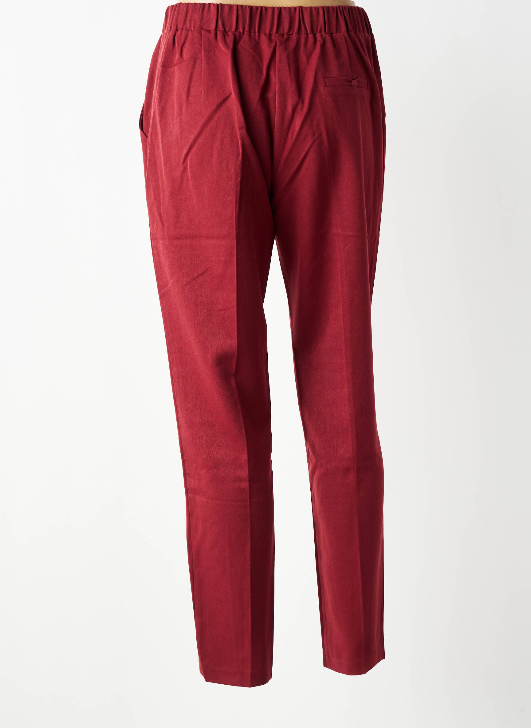 Pantalon drept talie elastică mărime normală roșu GRACE & MILA femeie