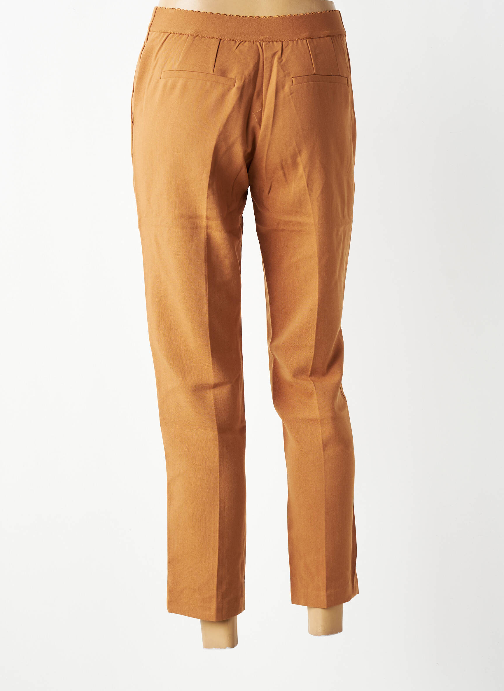 Pantalon chino închidere cu fermoar sub clapetă cu cârlig mărime normală maro Y'COO femeie