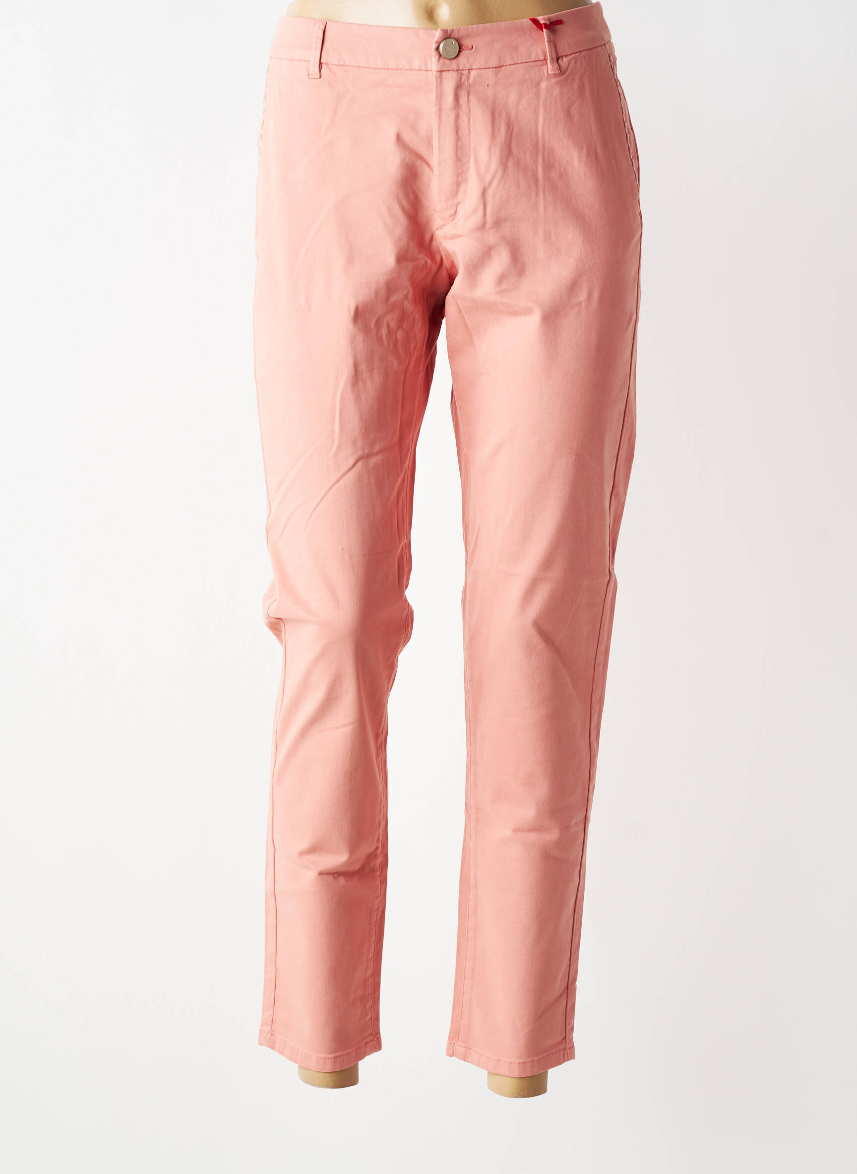 Pantalon chino elasticitate mărime normală roz I.CODE (By IKKS) femeie