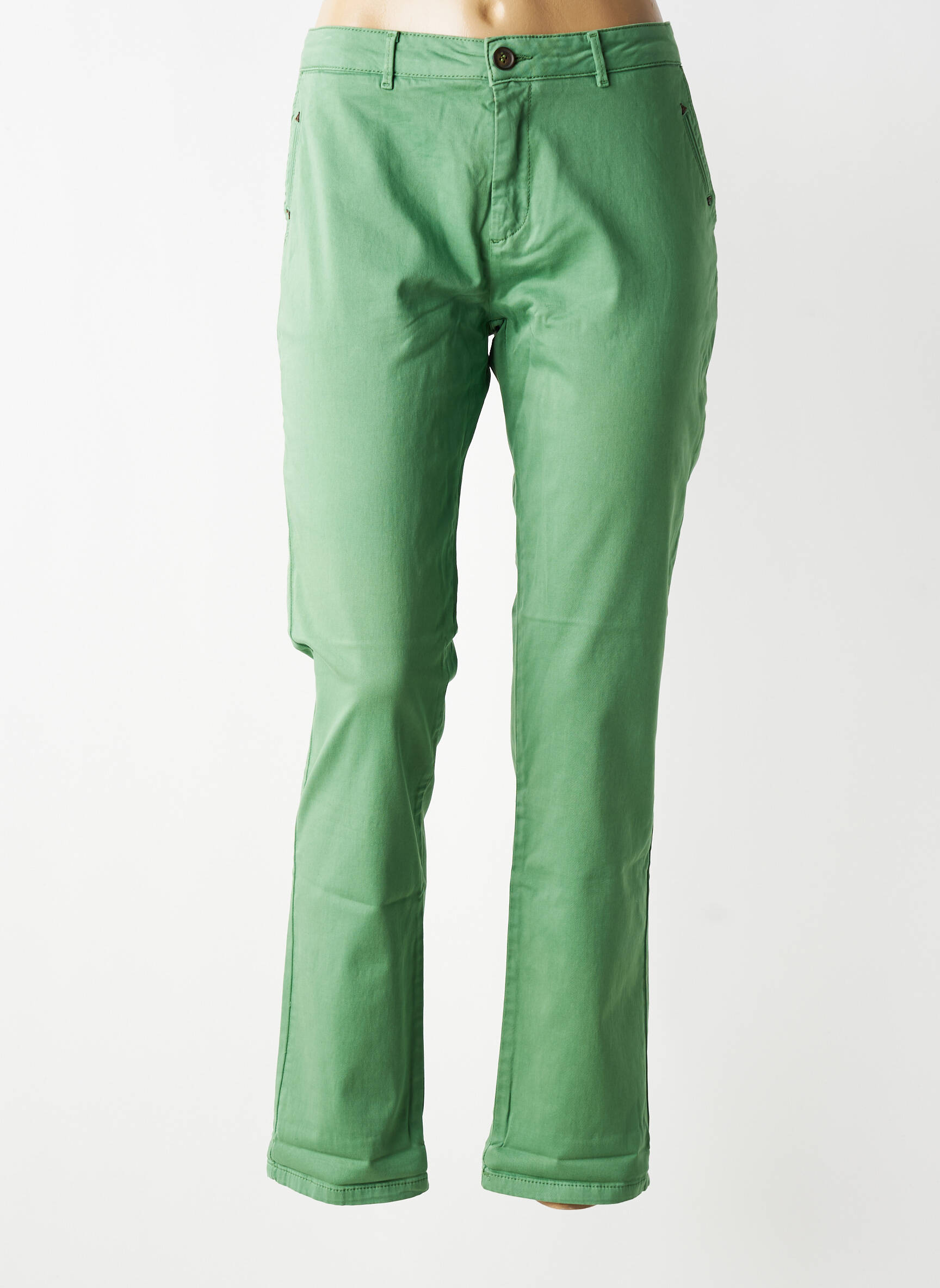 Pantalon chino elasticitate mărime normală verde HOD femeie