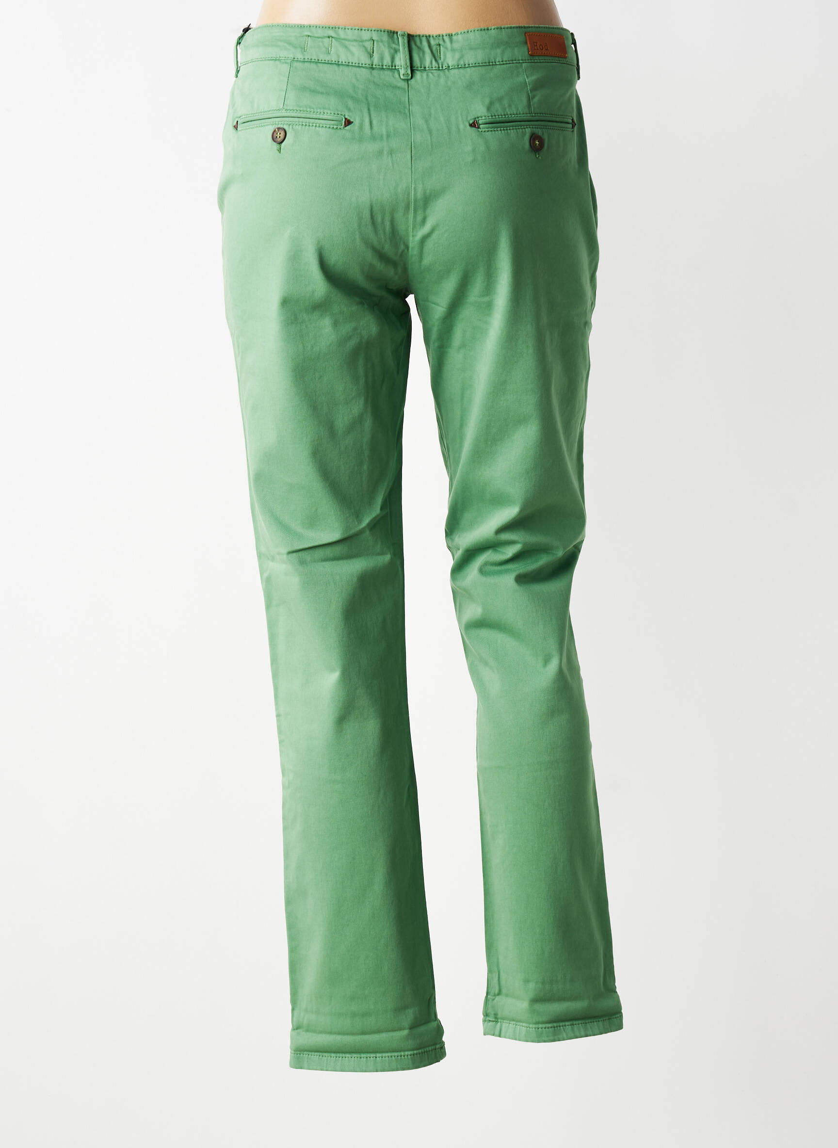 Pantalon chino elasticitate mărime normală verde HOD femeie
