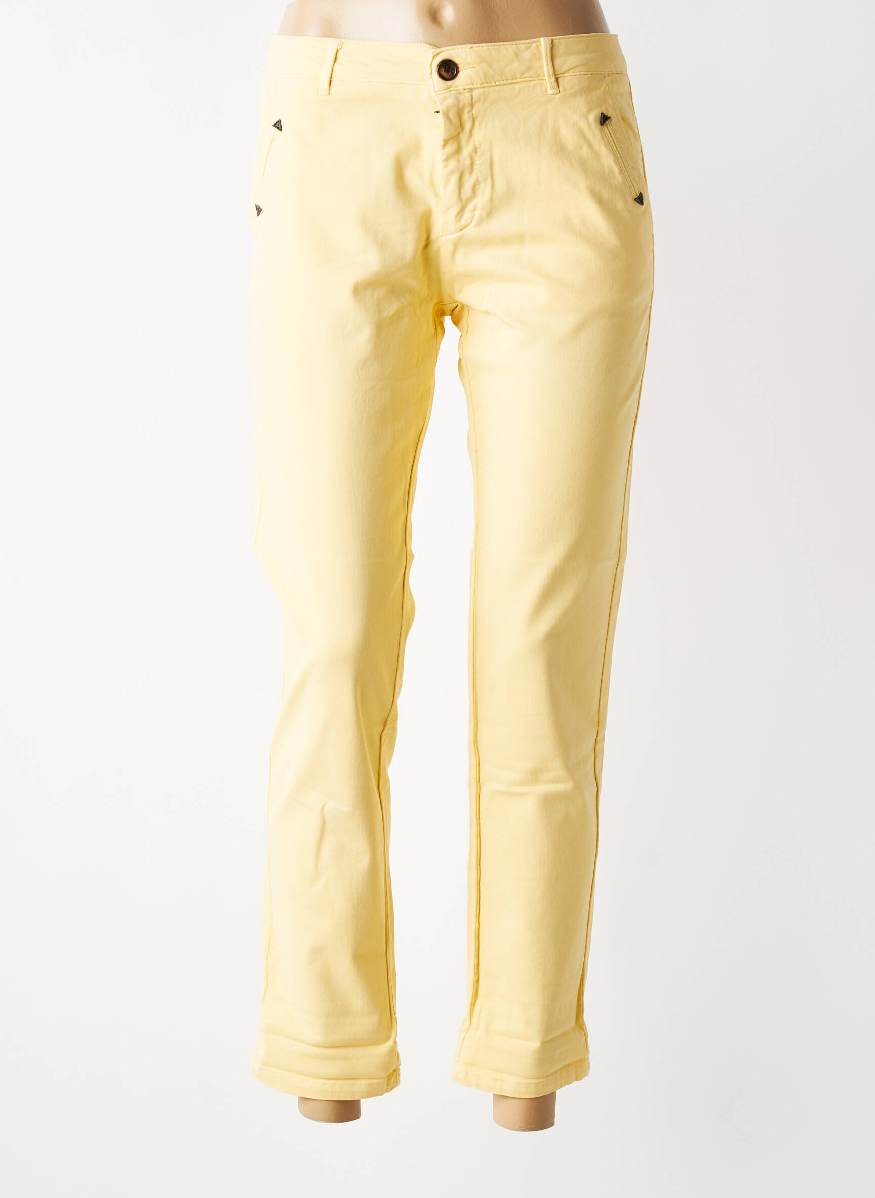 Pantalon chino elasticitate mărime normală galben HOD femeie