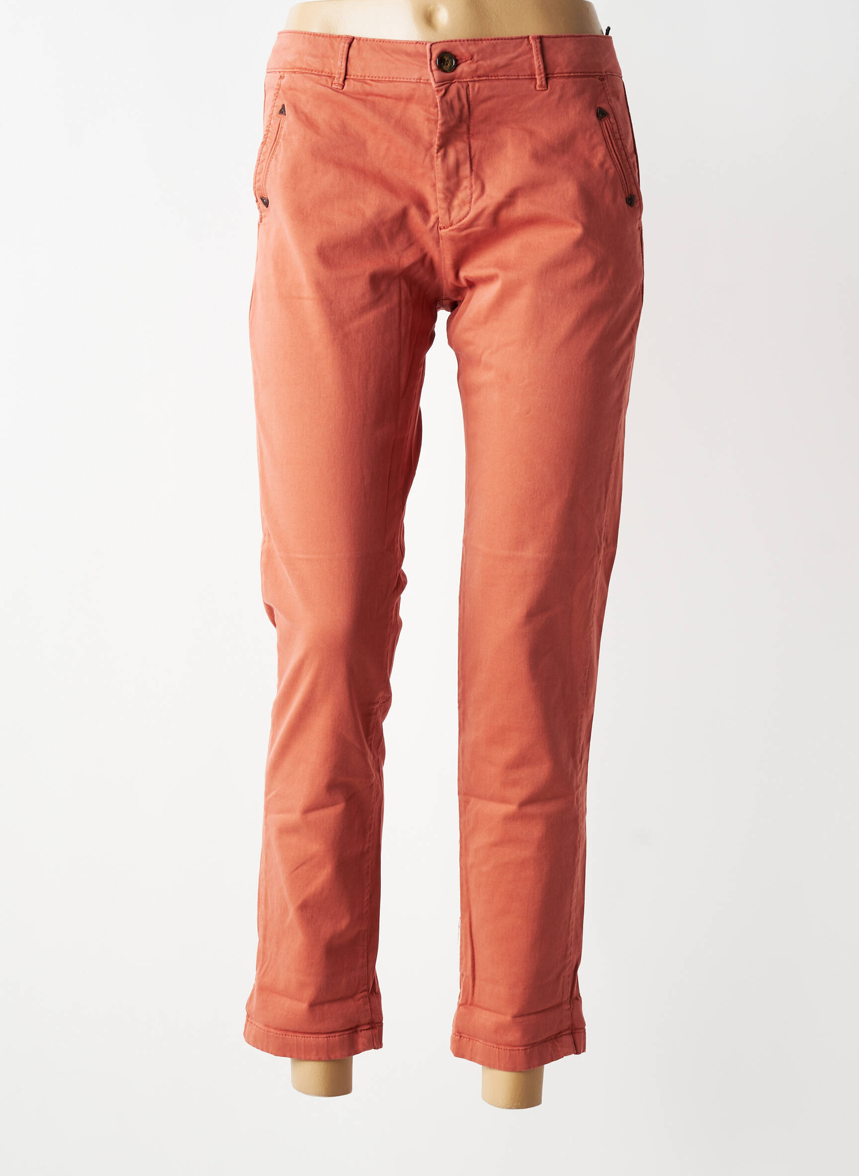 Pantalon chino elasticitate mărime normală portocalie HOD femeie