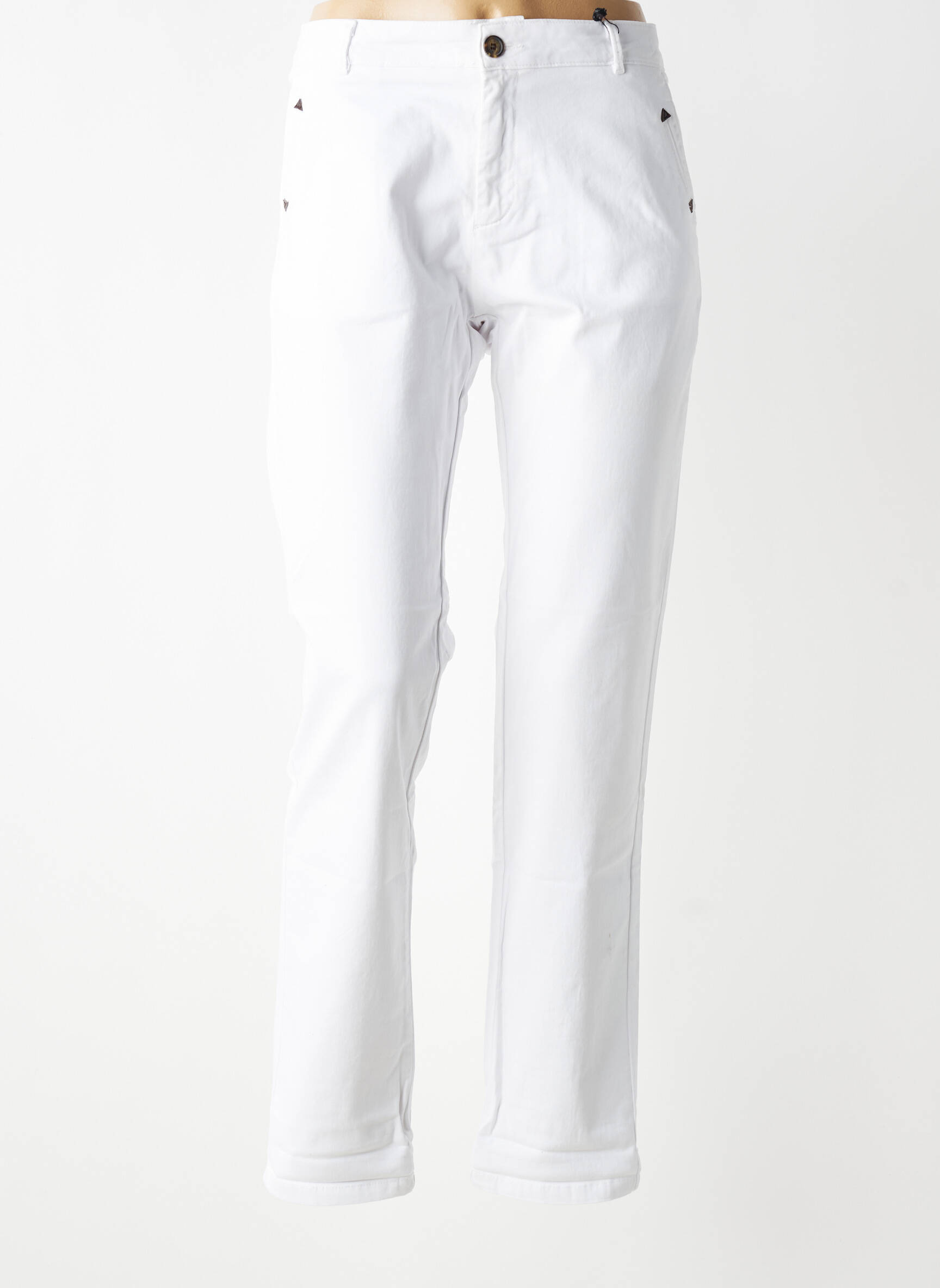 Pantalon chino elasticitate mărime normală alb HOD femeie
