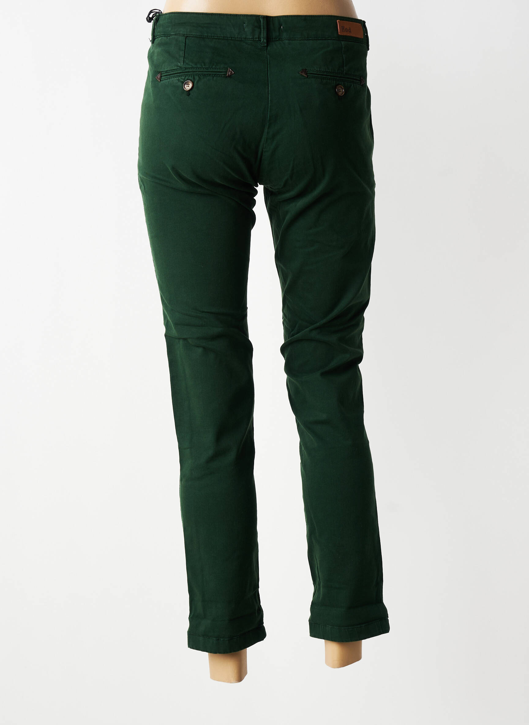 Pantalon chino elasticitate mărime normală verde închis HOD femeie