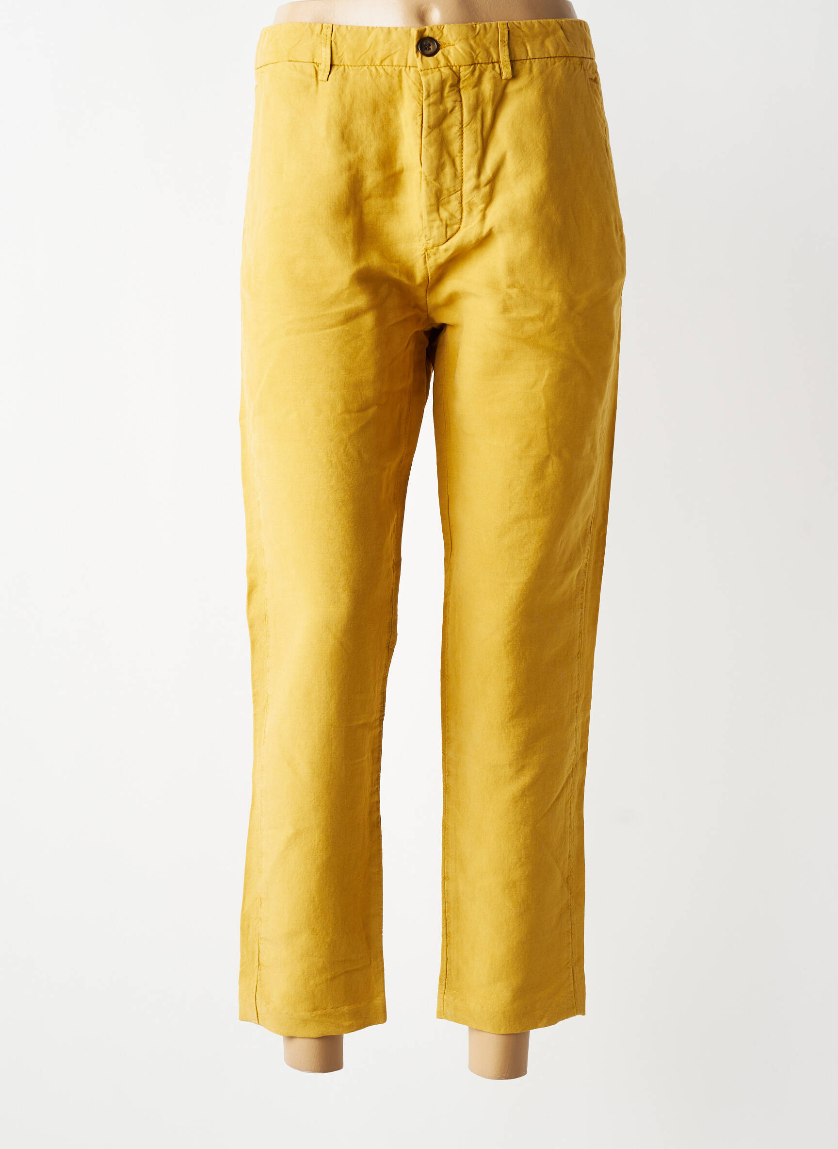 Pantalon 7/8 talie elastică mărime normală galben HOD femeie