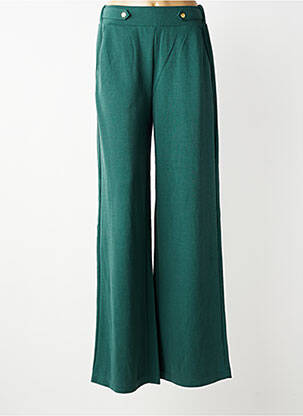 Pantalon larg țesătură poplin mărime normală verde TIFFOSI femeie