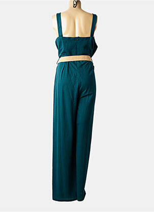 Salopetă-pantalon țesătură crep bretele subțiri verde TIFFOSI femeie