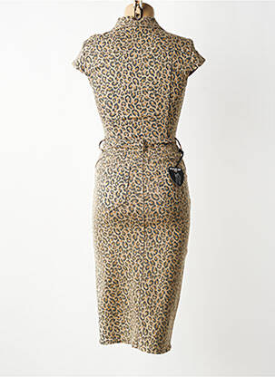 Rochie midi mâneci scurte mâneci scurte maro DENIM LIFE femeie