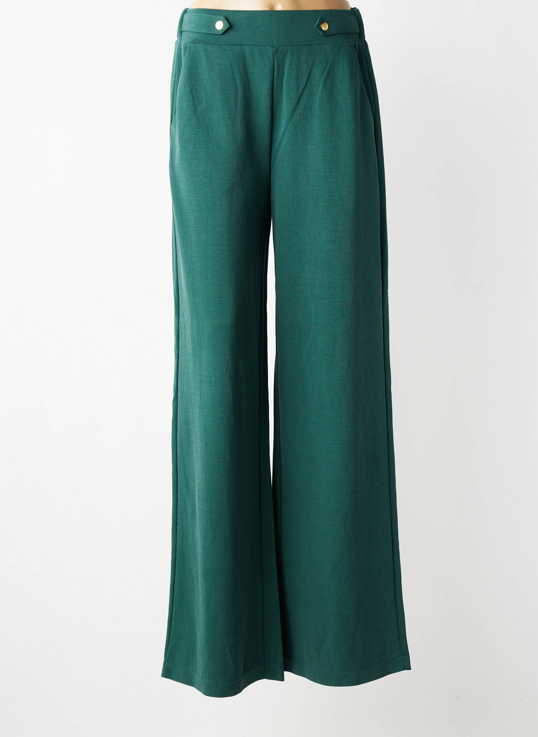 Pantalon larg țesătură poplin mărime normală verde TIFFOSI femeie