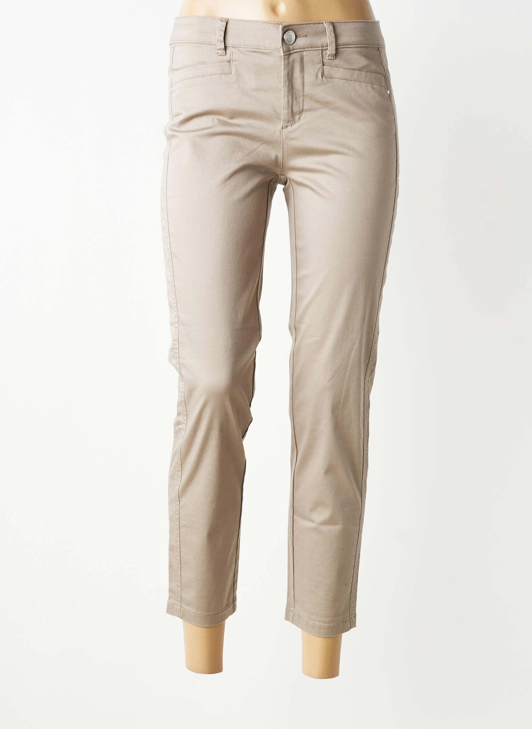 Pantalon 7/8 țesătură poplin mărime normală maro STREET ONE femeie