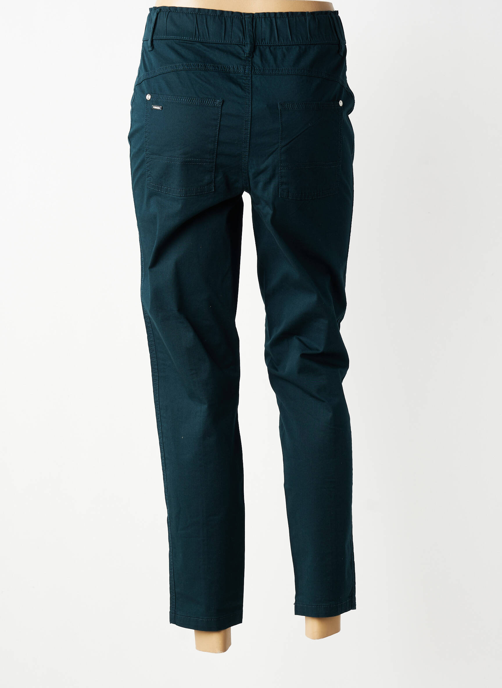 Pantalon 7/8 talie înaltă talie înaltă verde STREET ONE femeie