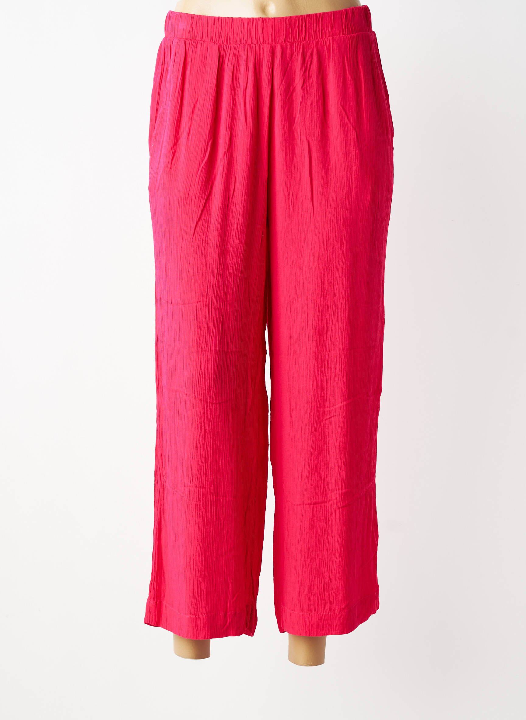 Pantalon 7/8 talie elastică mărime normală roz ICHI femeie